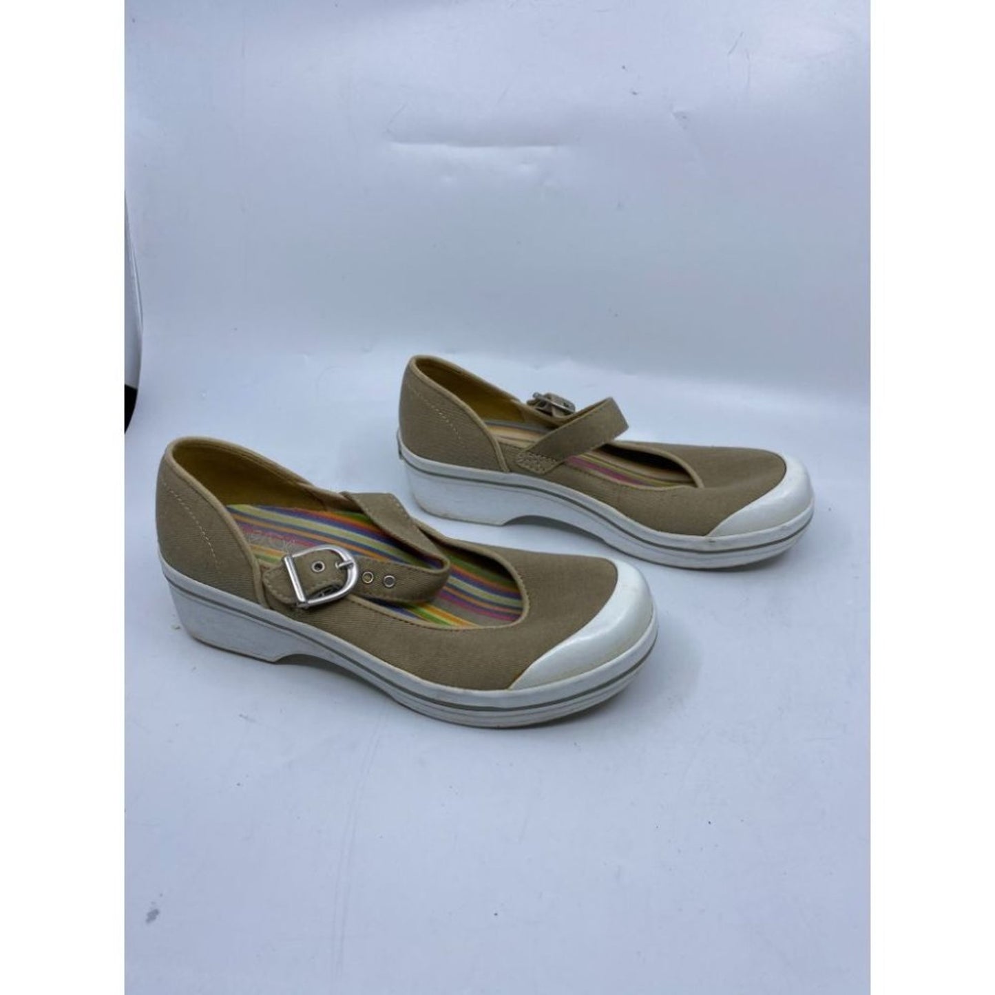 Dansko Tan White Women's Wedge Heels Size 37