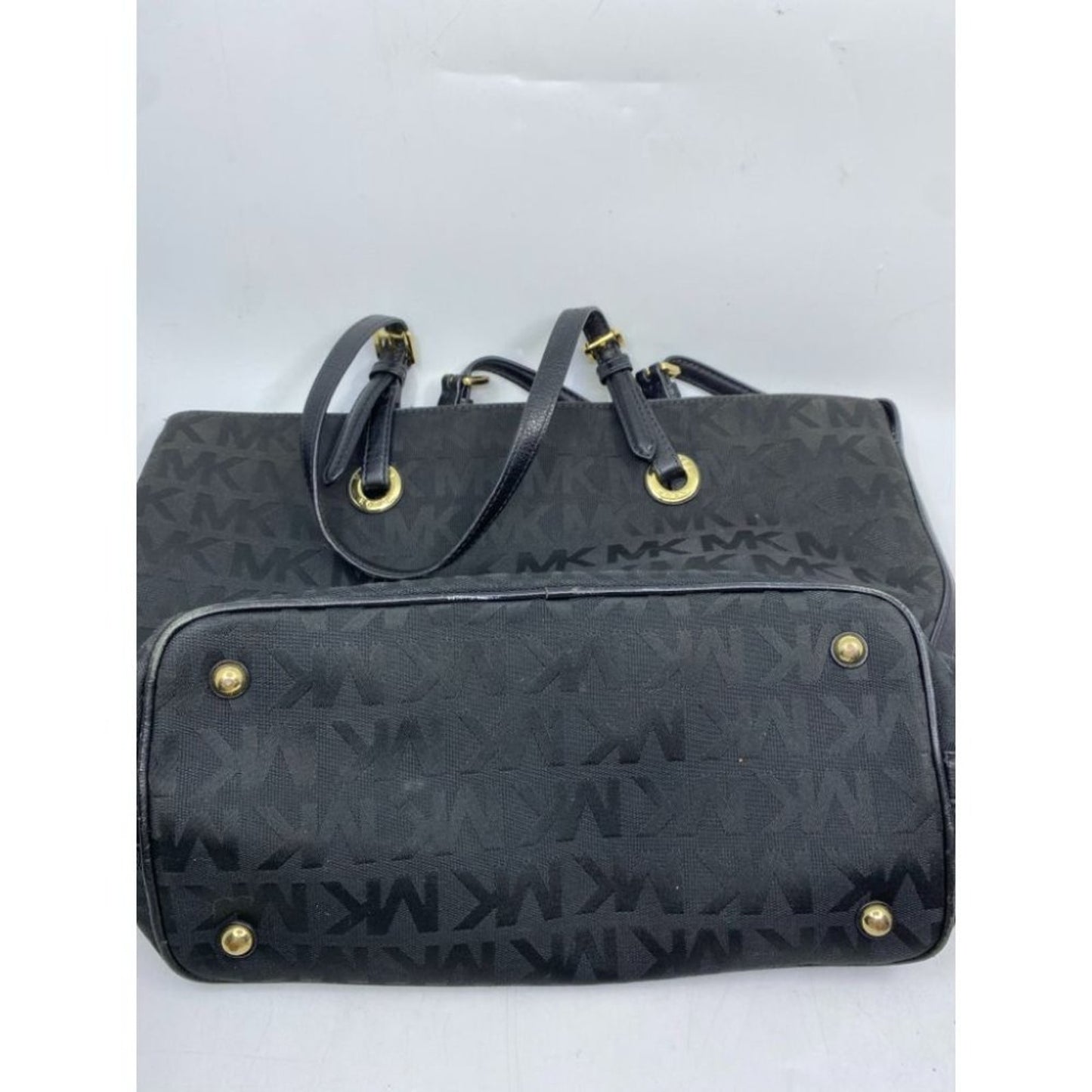 Michael Kors All Over Logo Black Fabric Tote Bag
