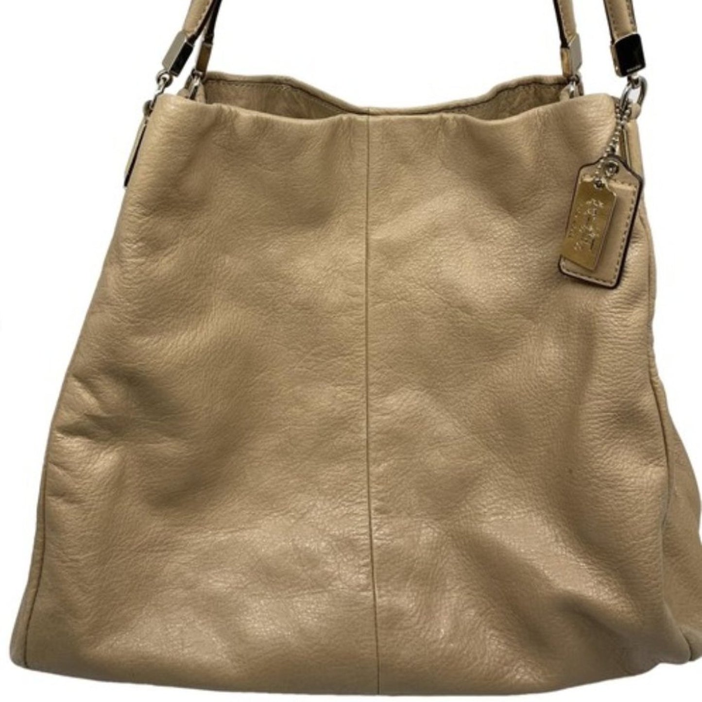 Coach Large Edie Tan  Leather Shoulder Bag