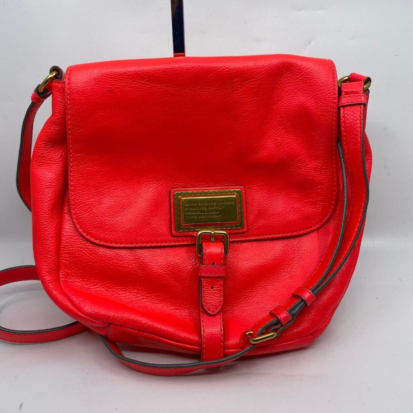 Marc Jacobs Orange Grain Leather Crossbody Bag