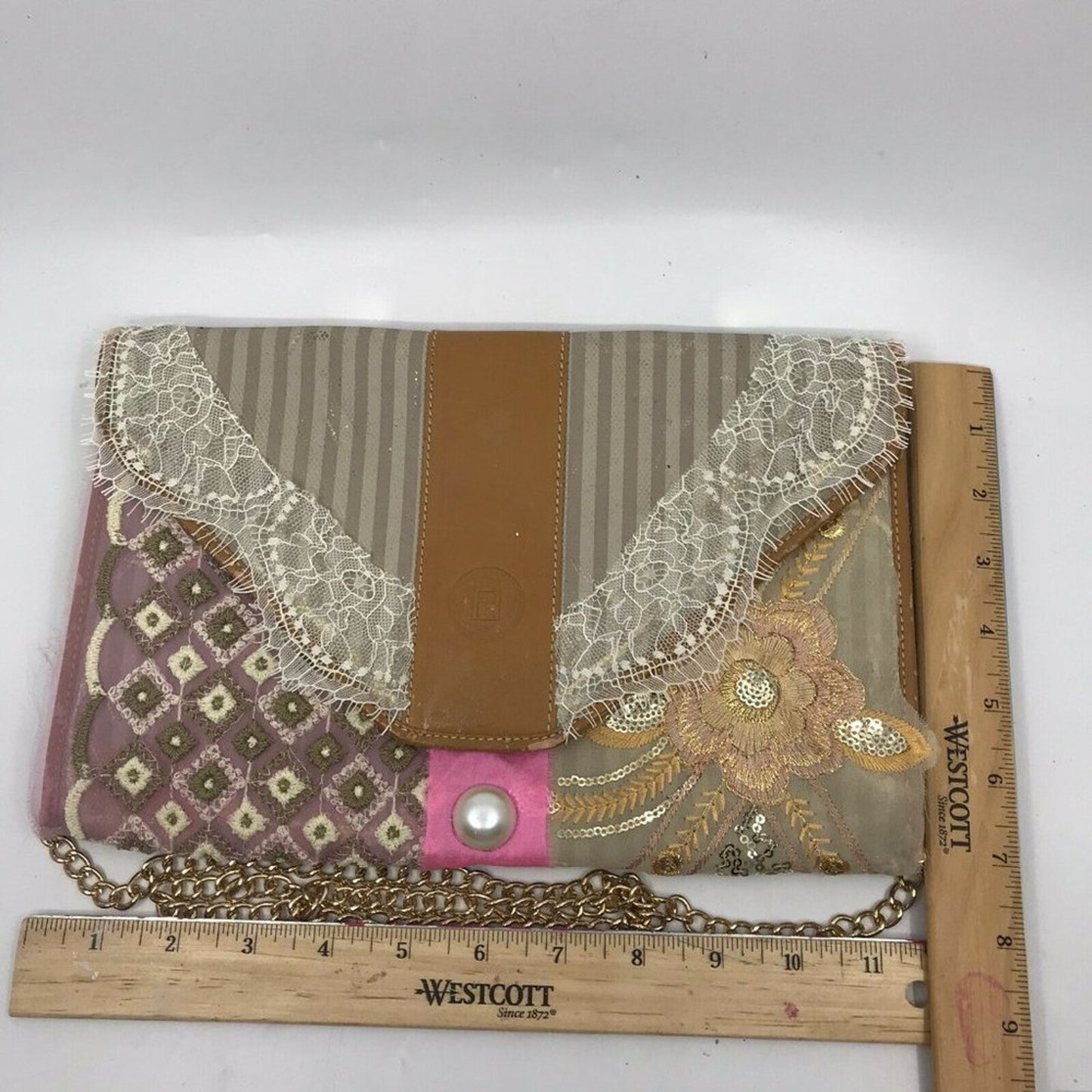 FENDI Vintage Customized Crossbody/ Clutch W/ Lace