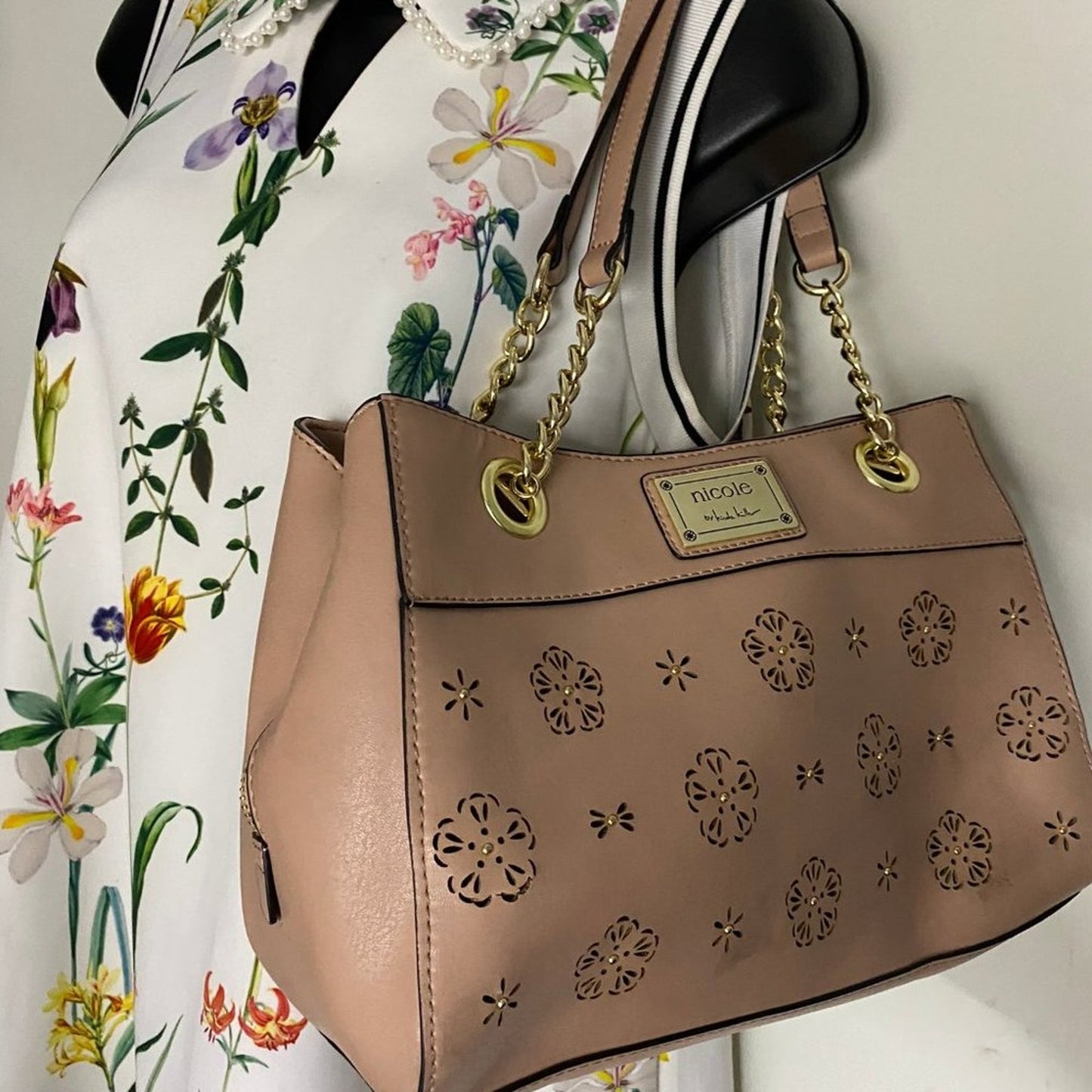 Nicole Tan Leather Shoulder Bag