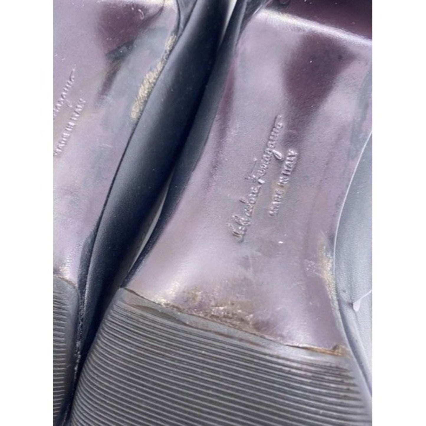 Salvatore Ferragamo Black Light Insignia Pumps Size Us