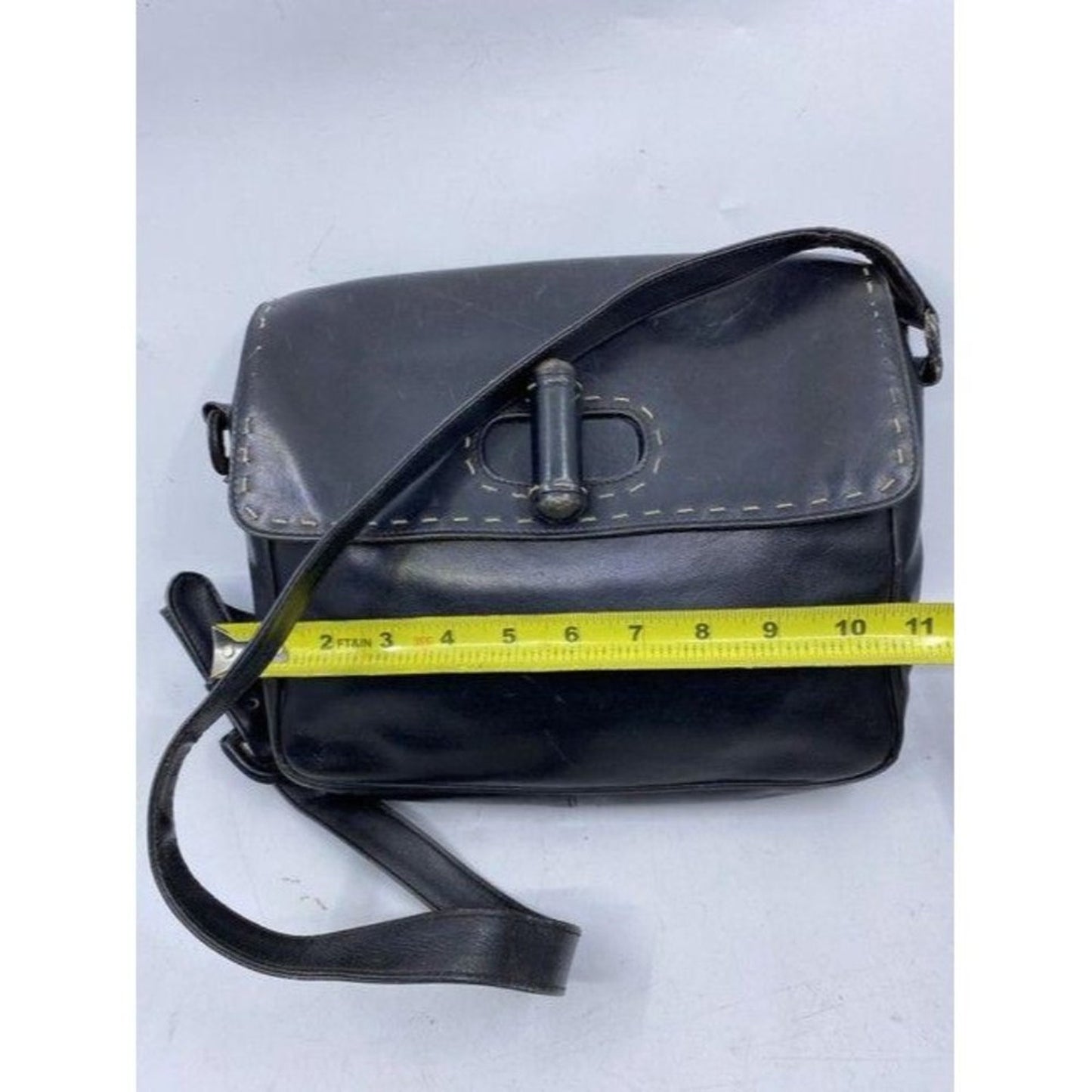 prada vintage black leather cross body bag