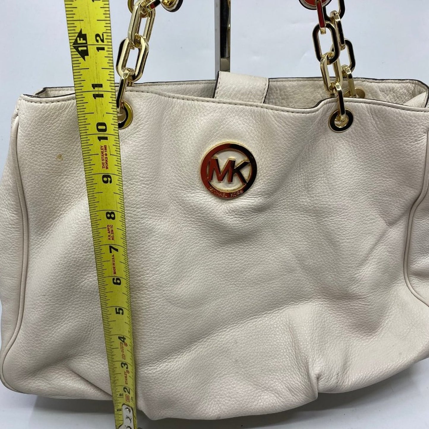 Michael Kors White large leather shoulder bag