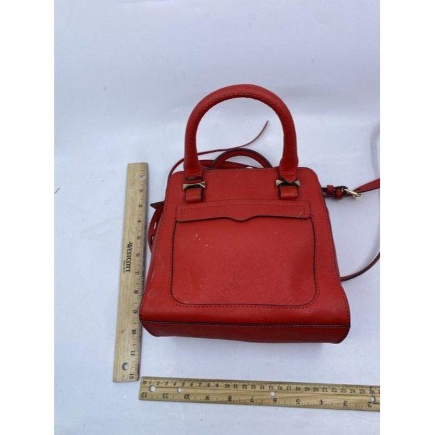 rebecca minkoff red leather cross body bag
