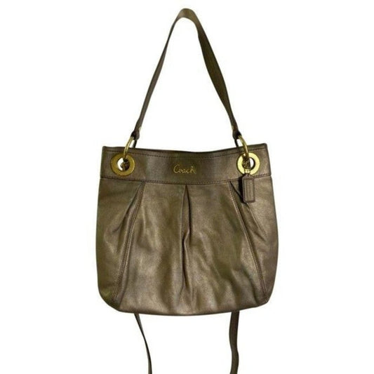 coach medium w adjustable strap gold leather cross