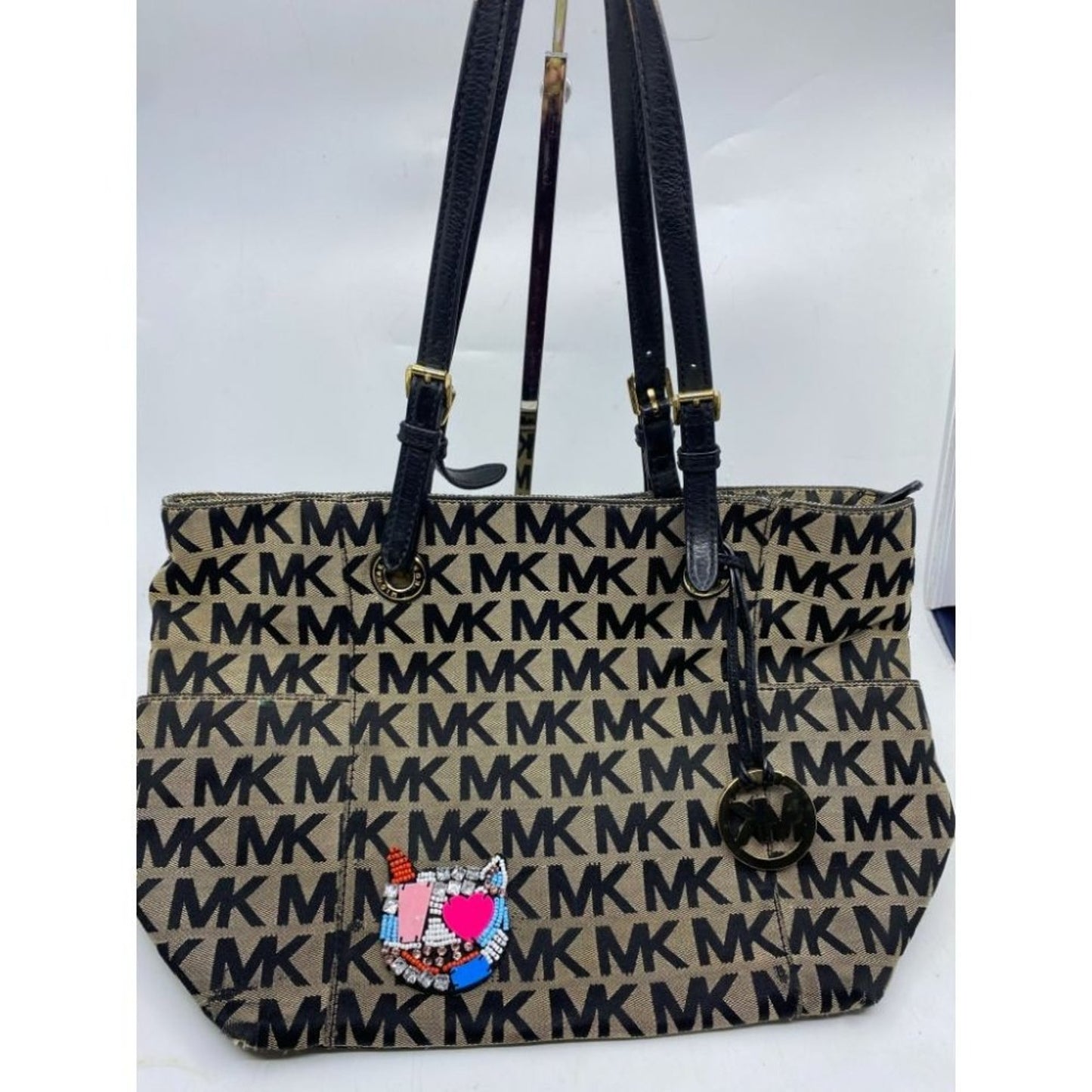 Michael Kors Black Tan Tote Bag Customized