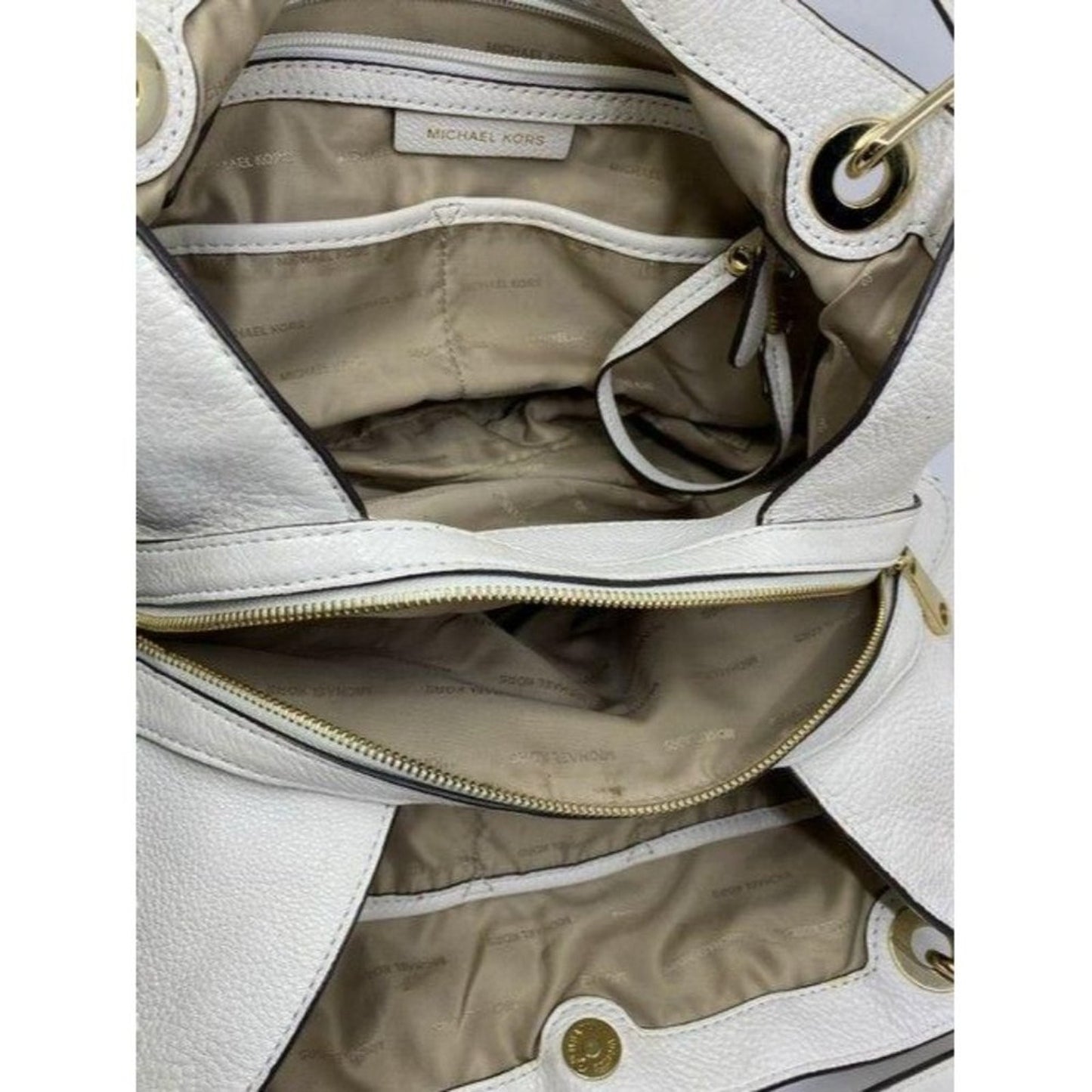 michael kors white leather shoulder bag