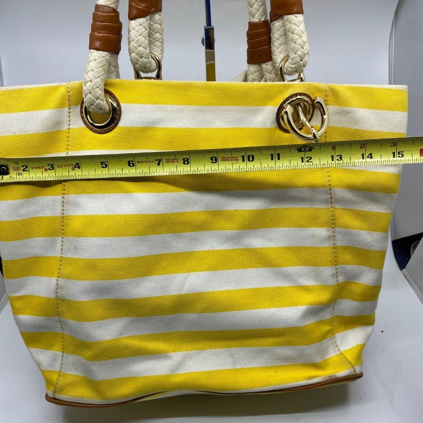 Michael Kors XL Yellow/White Canvas Fabric Handbag