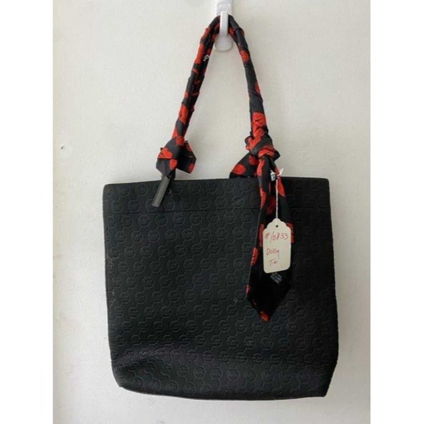 michael kors w customized w tie sash black tote