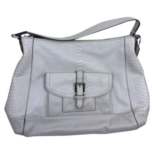 COACH Large White Leather Tote Bag