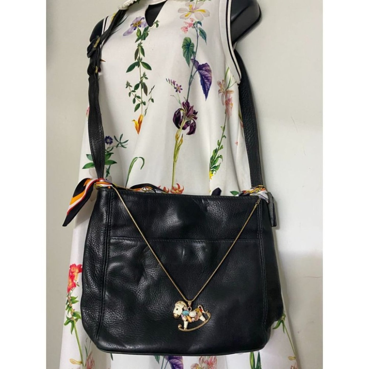 Coach Black Crossbody Bag Customized with Applique