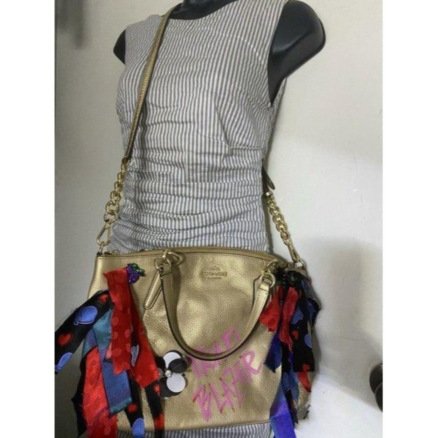 Coach w hand shoulder customized by me w applique