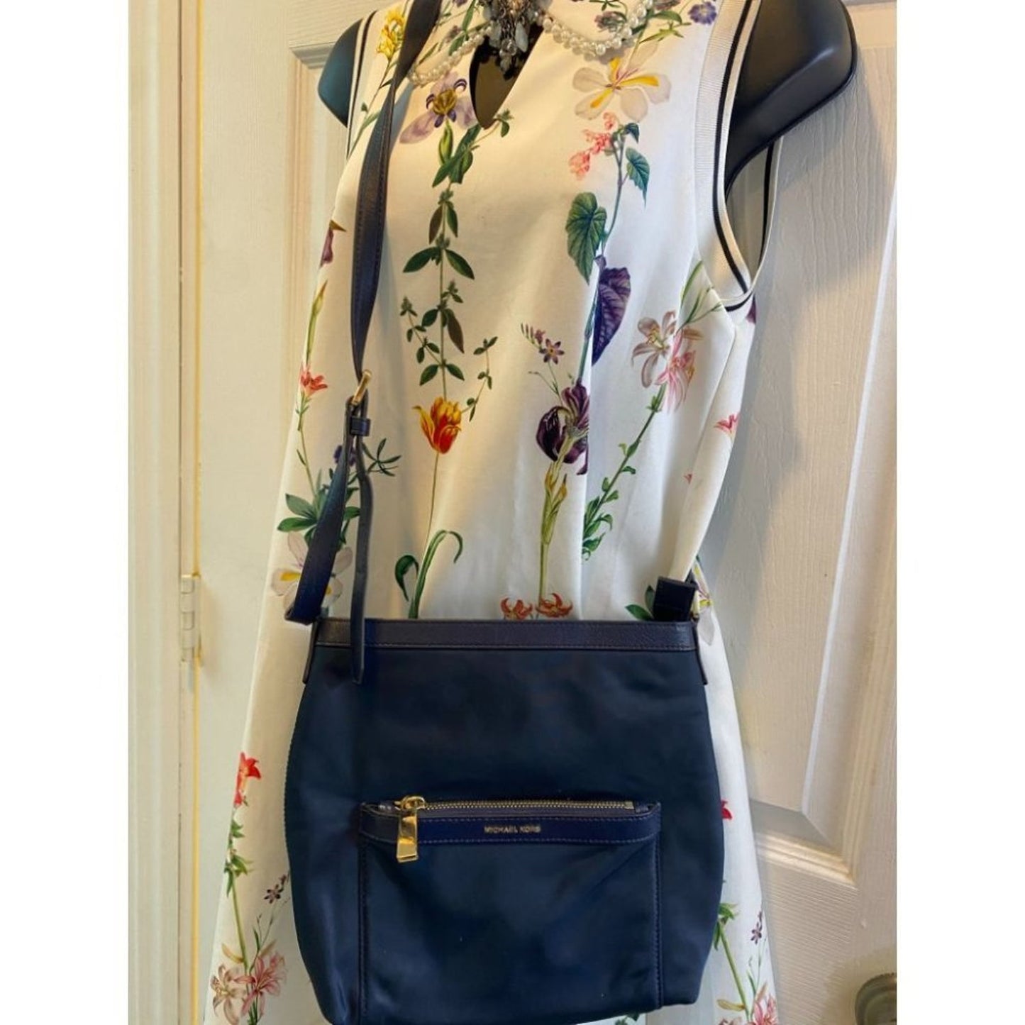 Michael Kors Blue Nylon Crossbody Bag