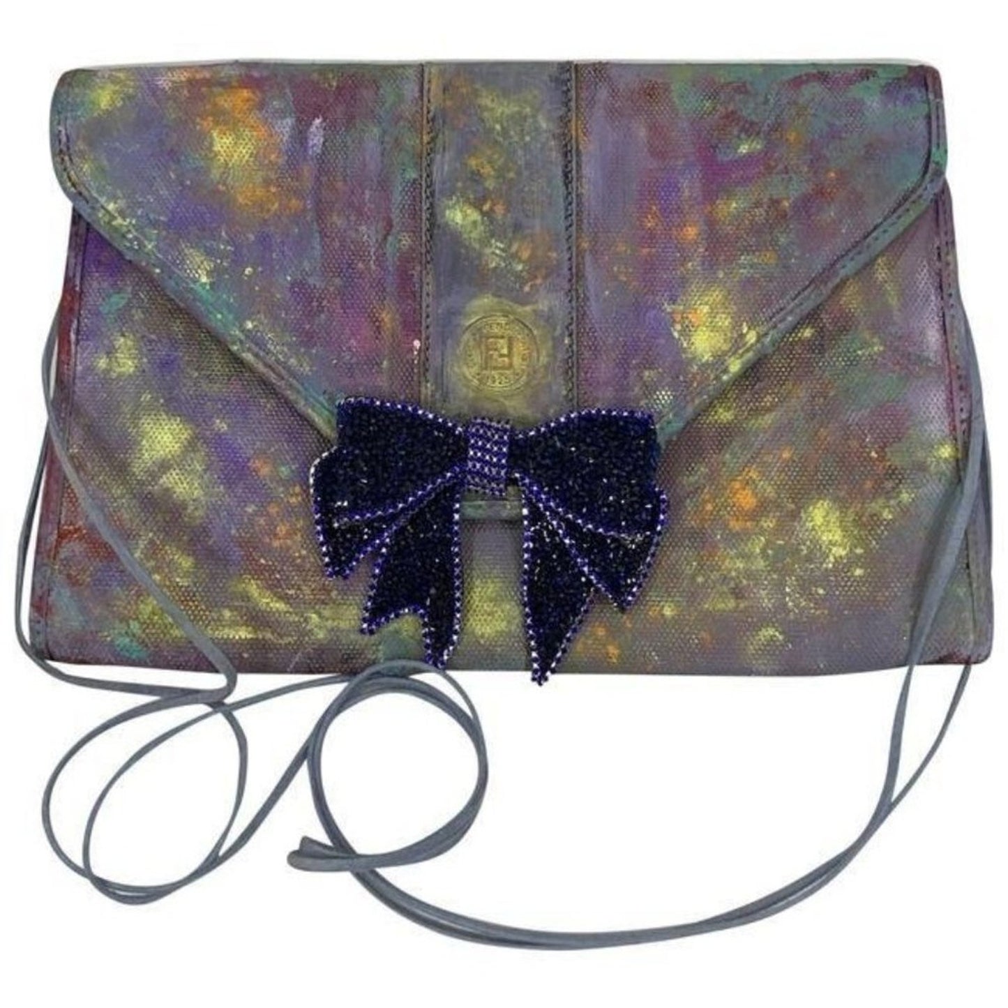 fendi customized multicolor canvas cross body bag