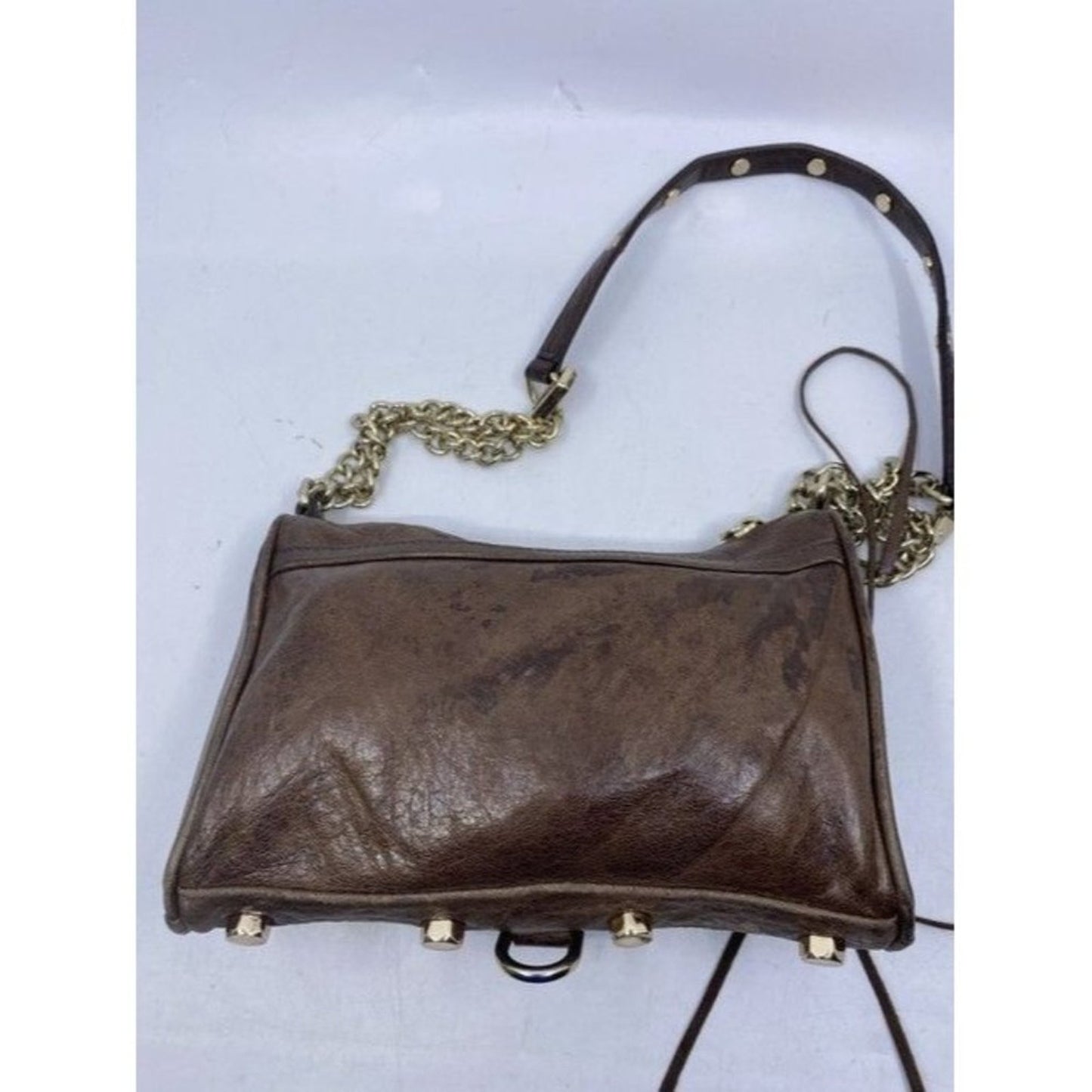 Rebecca Minkoff Unique Front Clasp Dual Compartment Brown Leather Should…