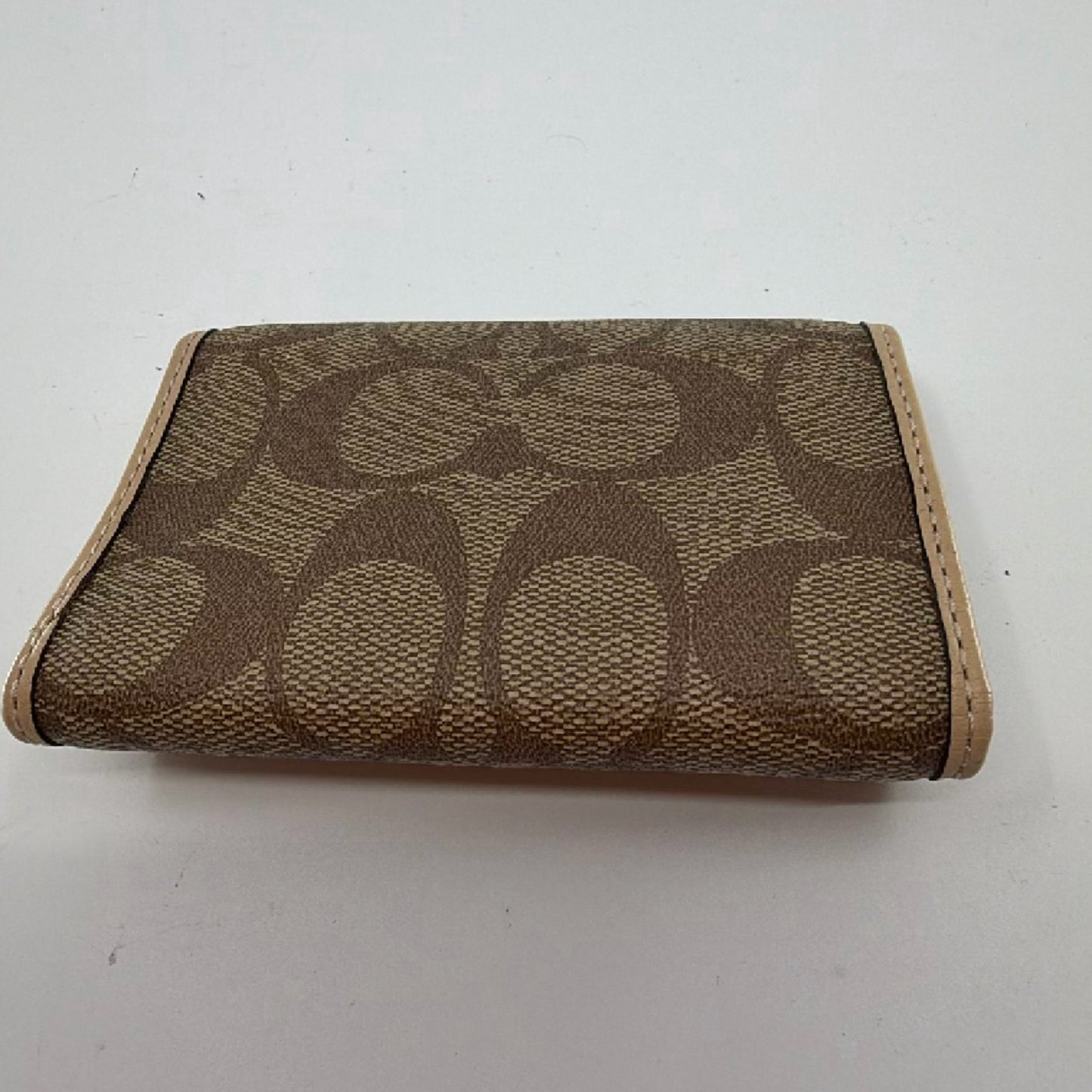 Coach Signature C 6-Ring Brown Coated Canvas Key Case