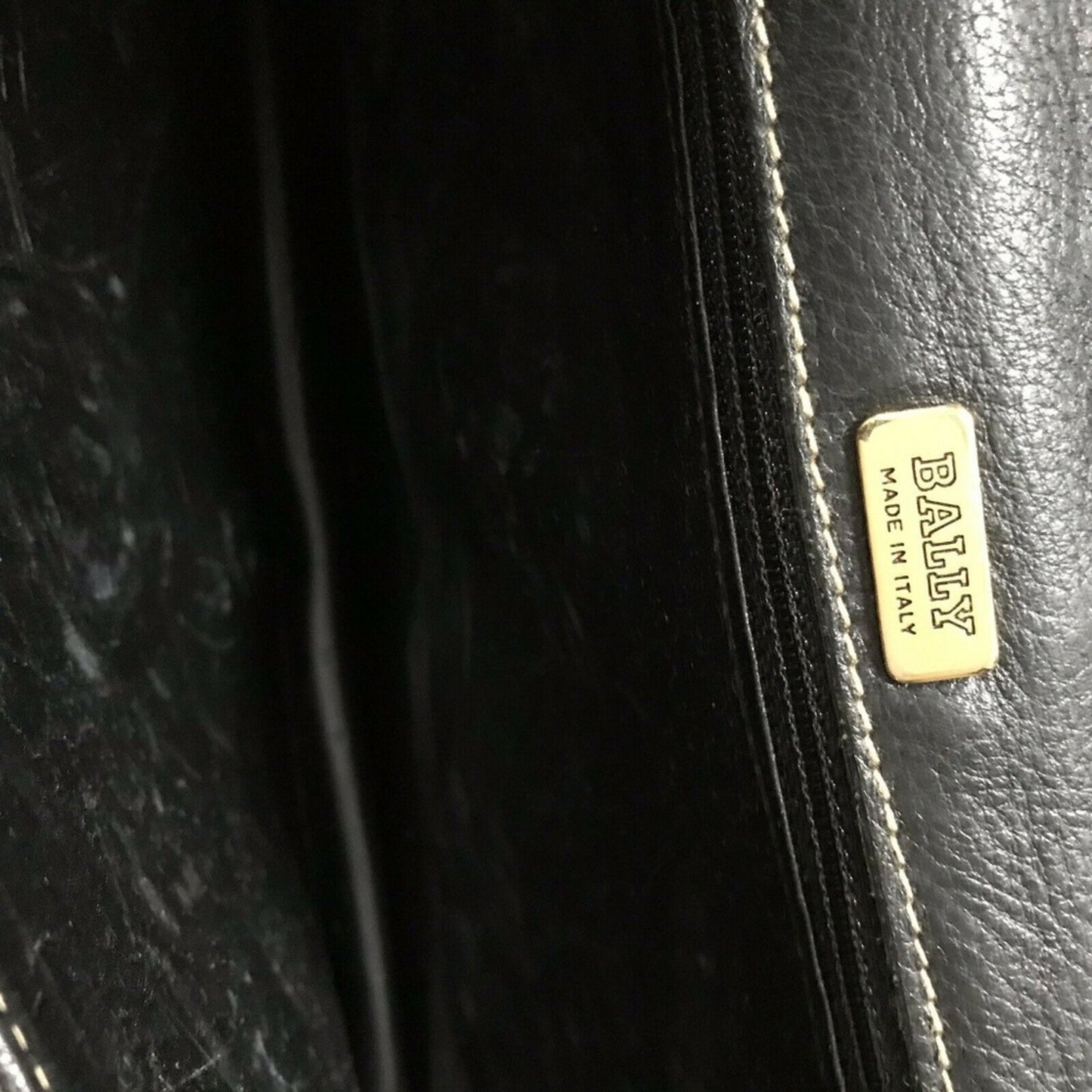 BALLY Vintage Shoulder Bag Navy Leather