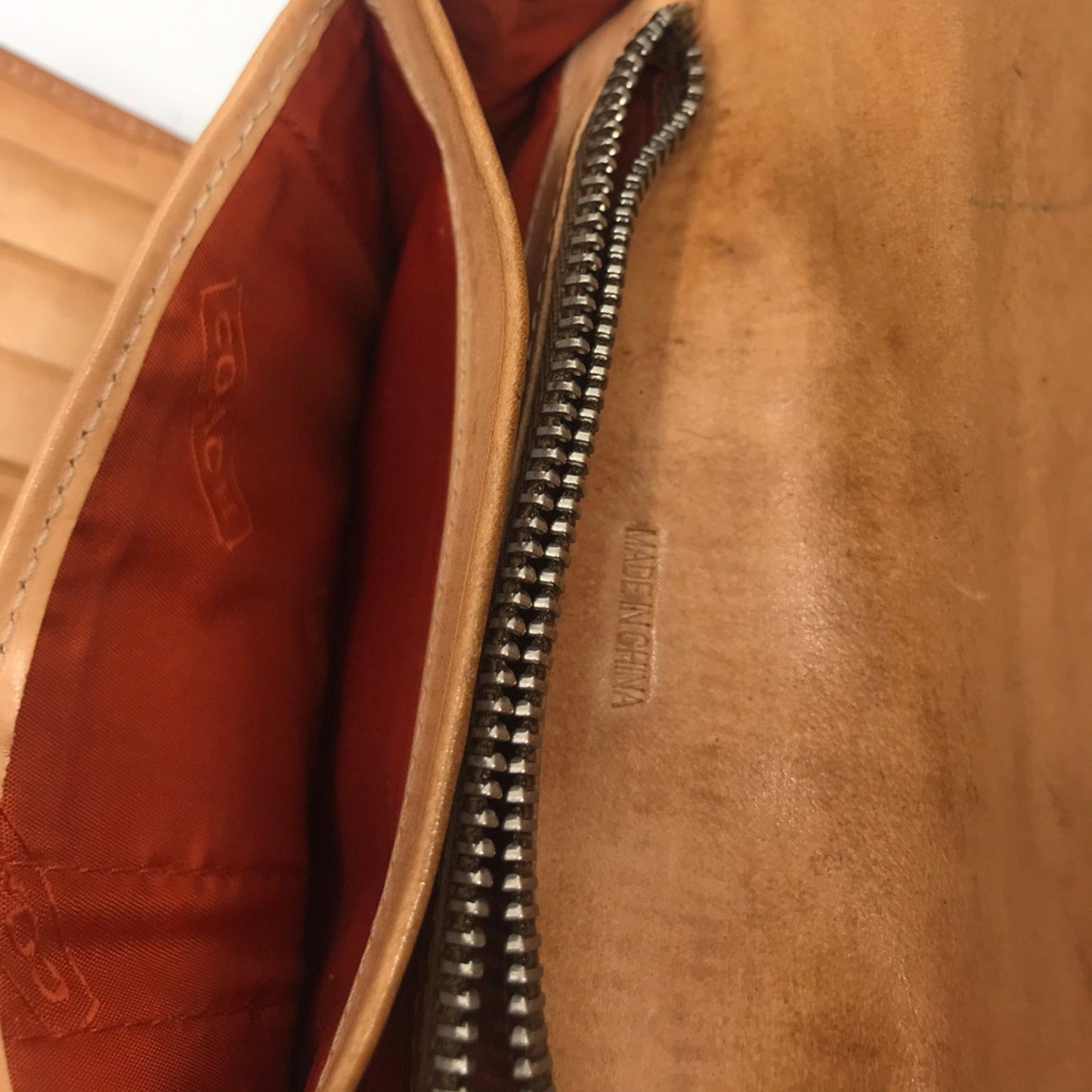 COACH Brown C Signature Design Leather Wallet