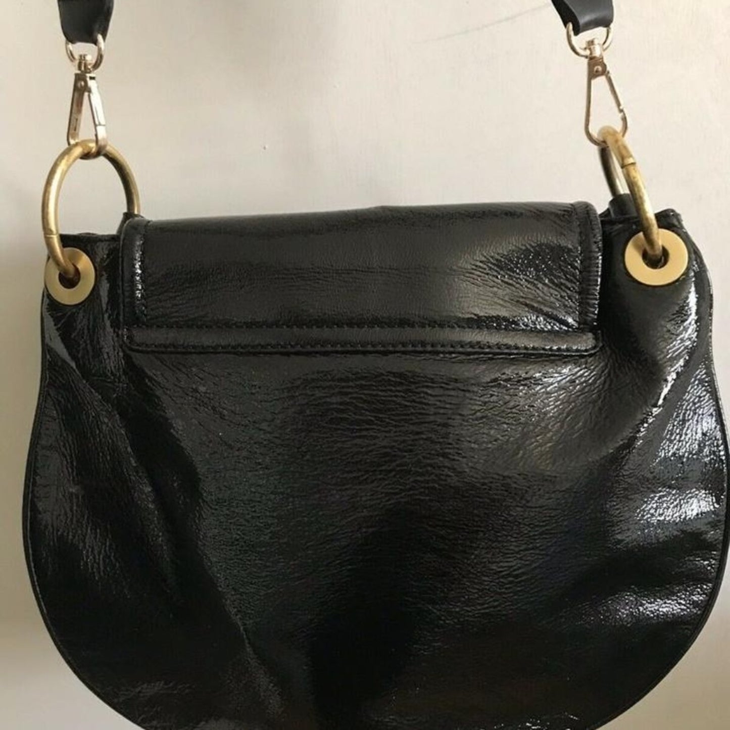 Cynthia Rowley Medium Black Patent Leather Cross B