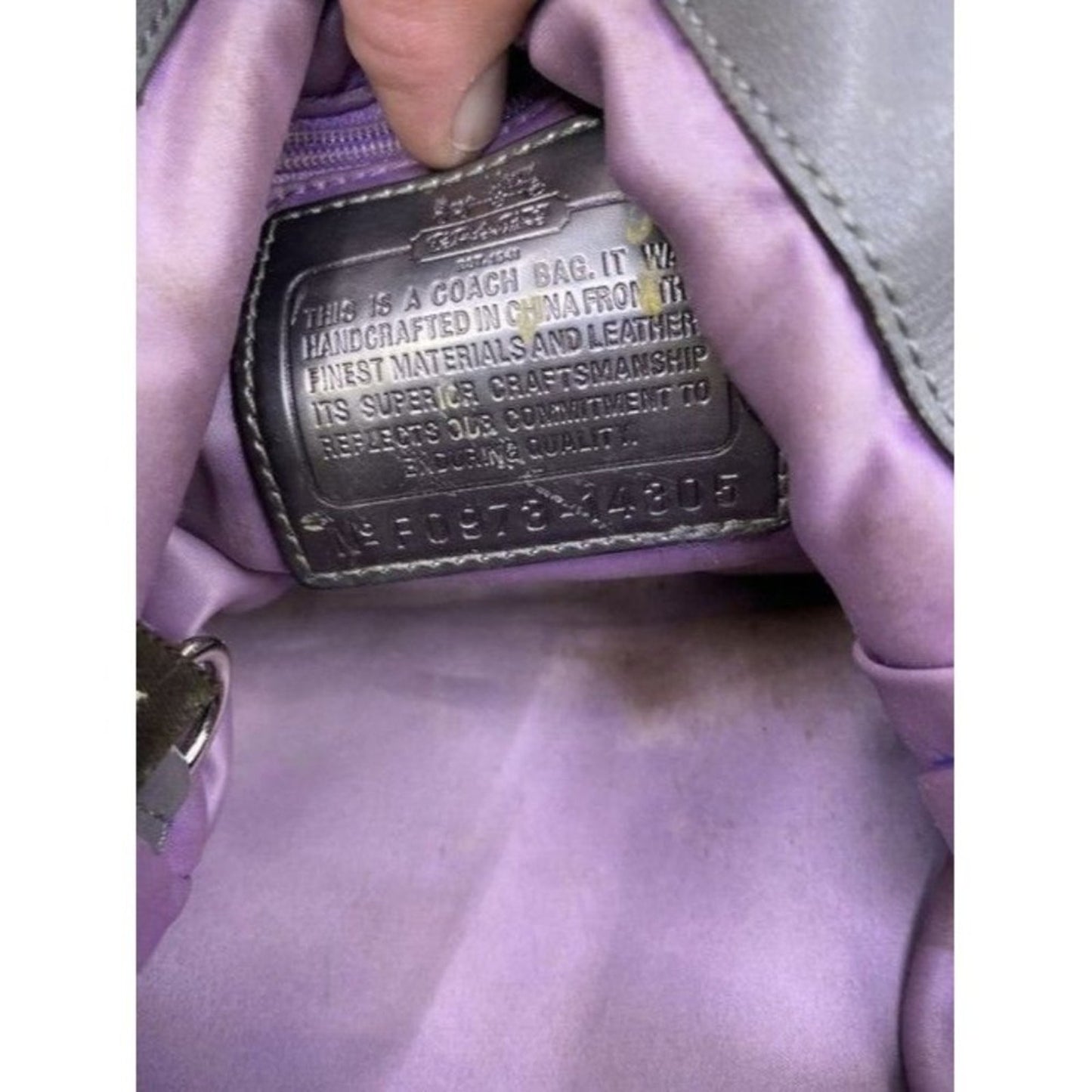 Coach Eddie Triple Compartment Gray Fabric Shoulde