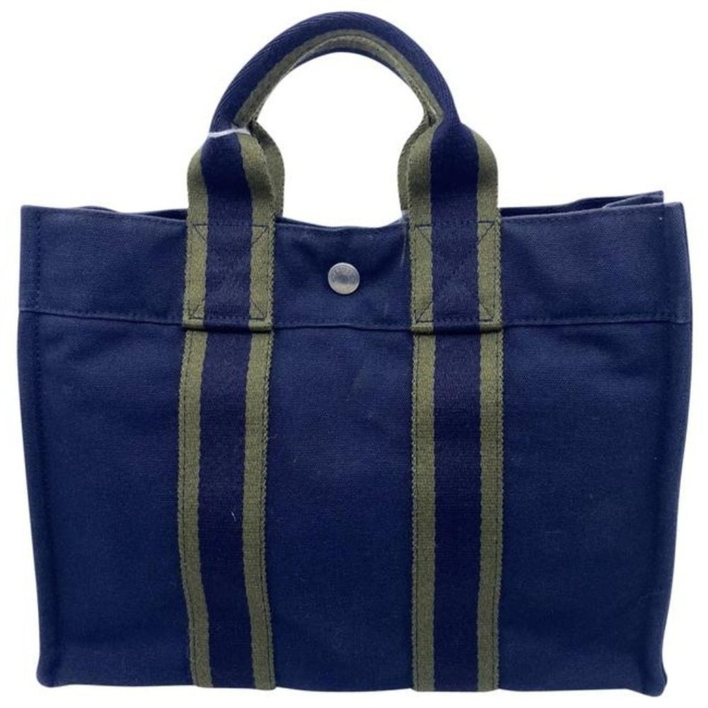 Hermes Fourre Tout Pm Navy Cotton Tote