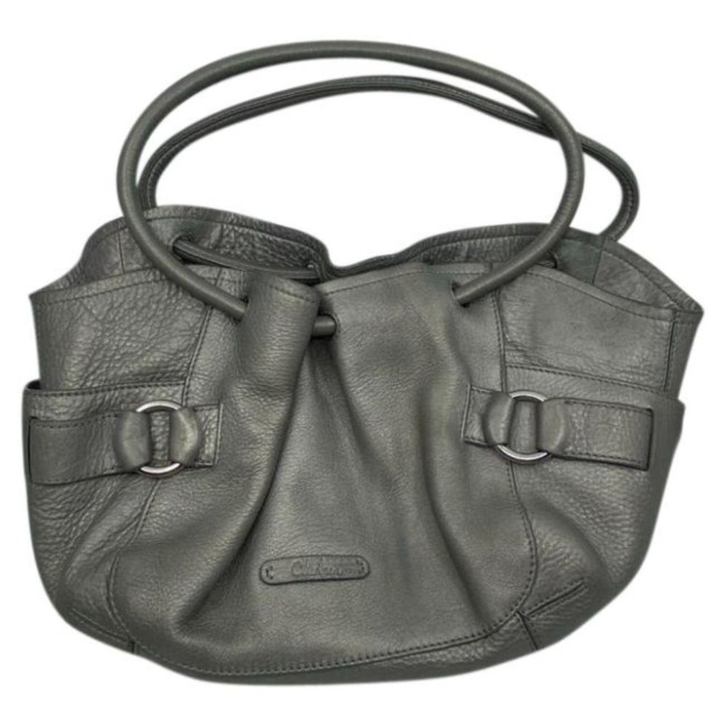 COLE HAAN Gray Large Leather Tote/ Shoulder Bag