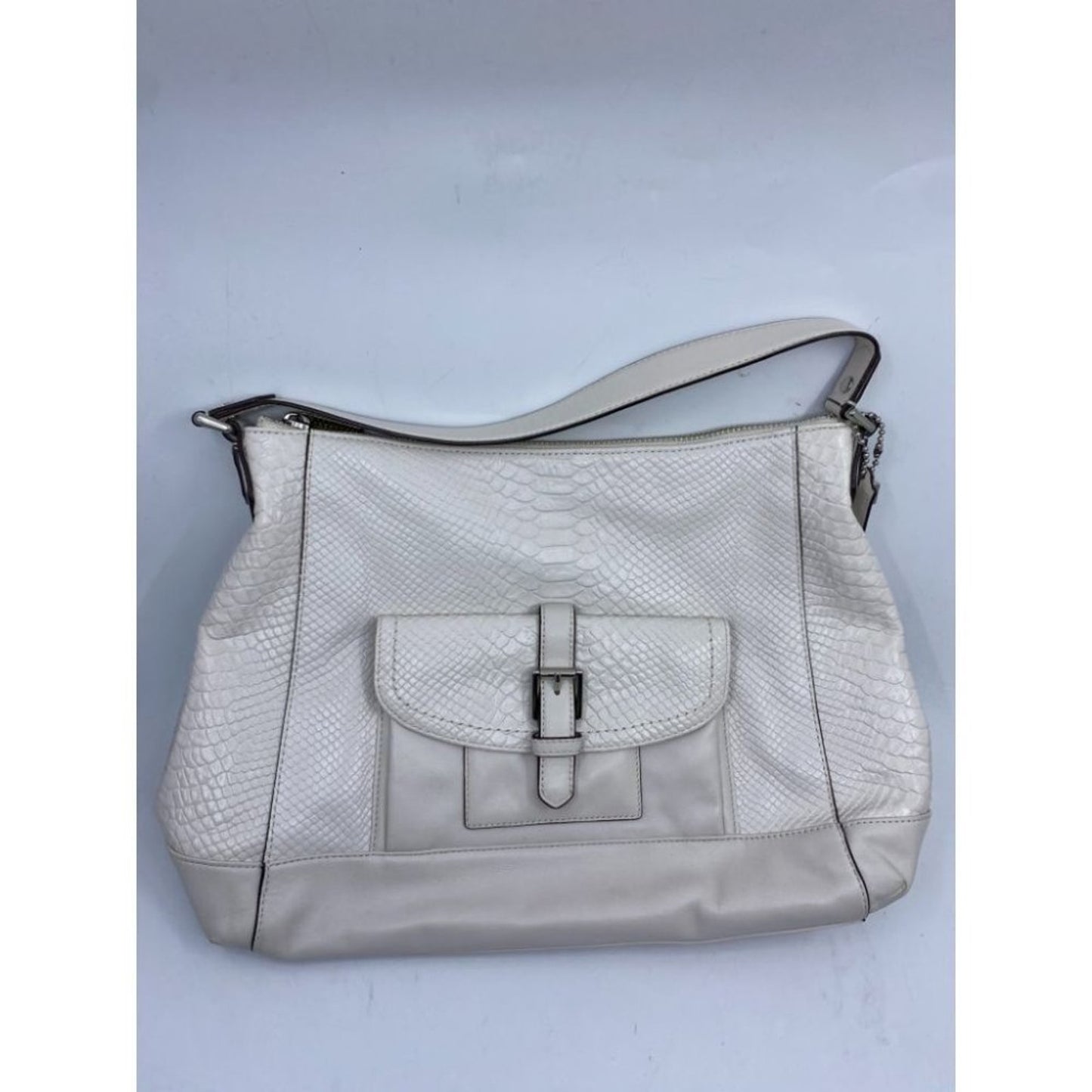 COACH Large White Leather Tote Bag