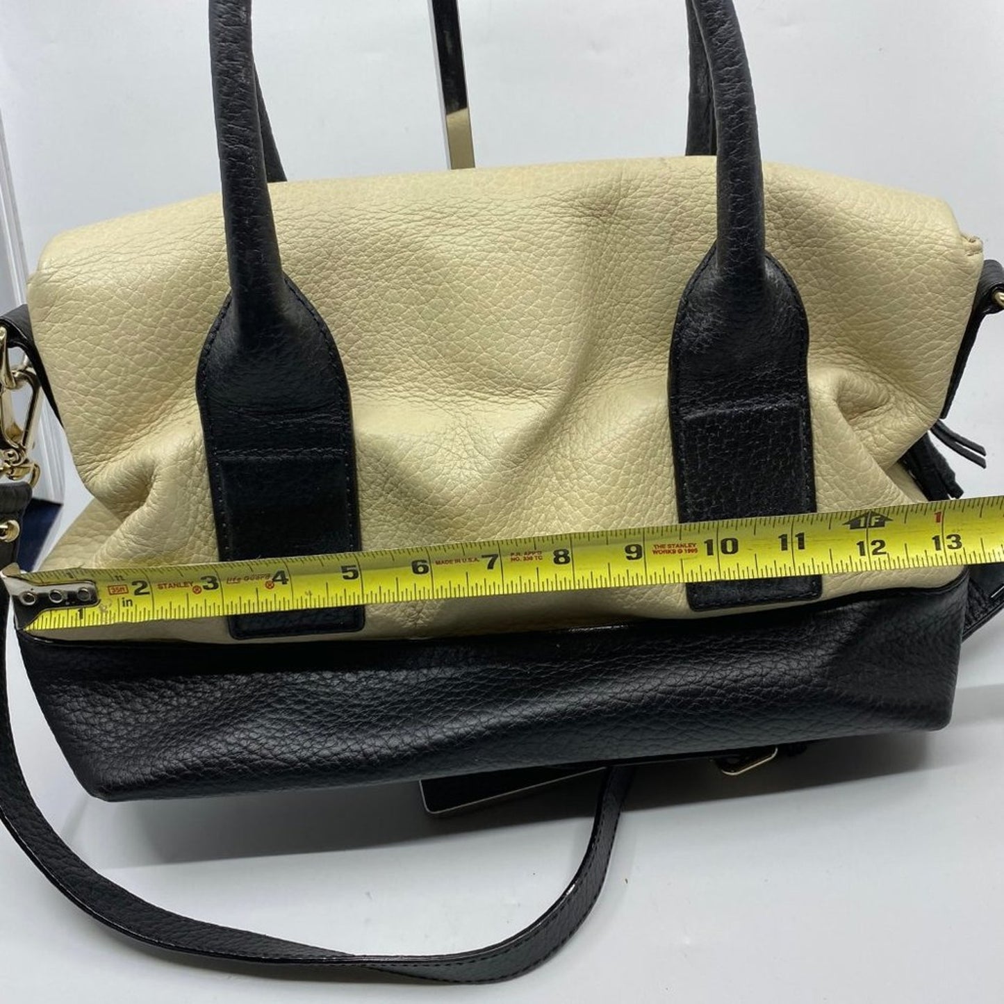 Kate Spade Cream Black Large Leather Shoulder Bag