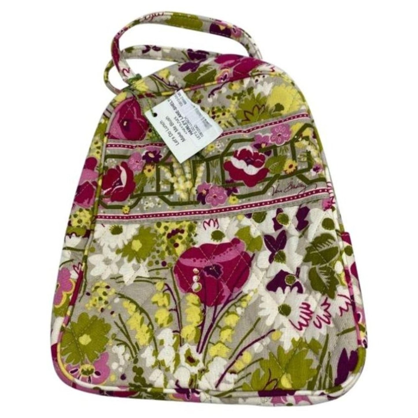 Vera Bradley Pink Green Gray Floral Cosmetic Bag