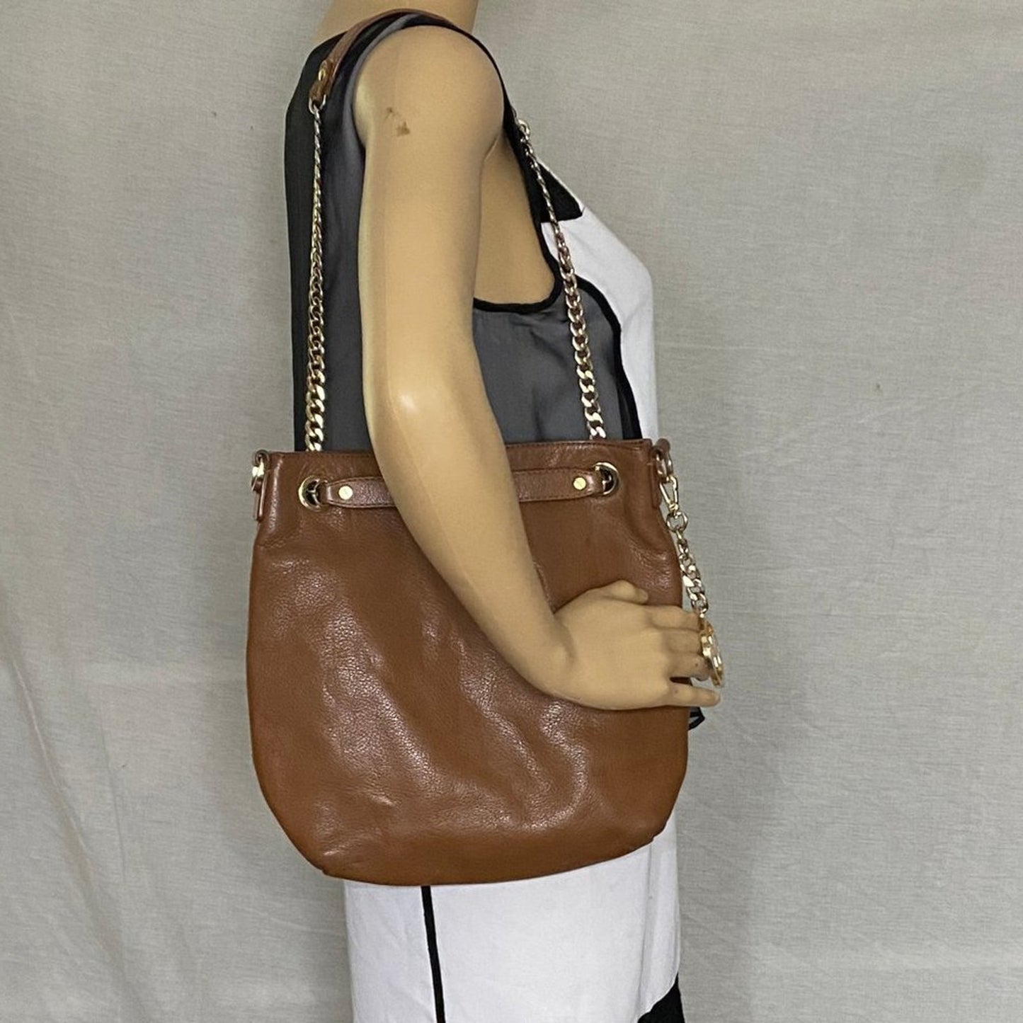 Michael Kors Medium Brown Leather Shoulder Bag