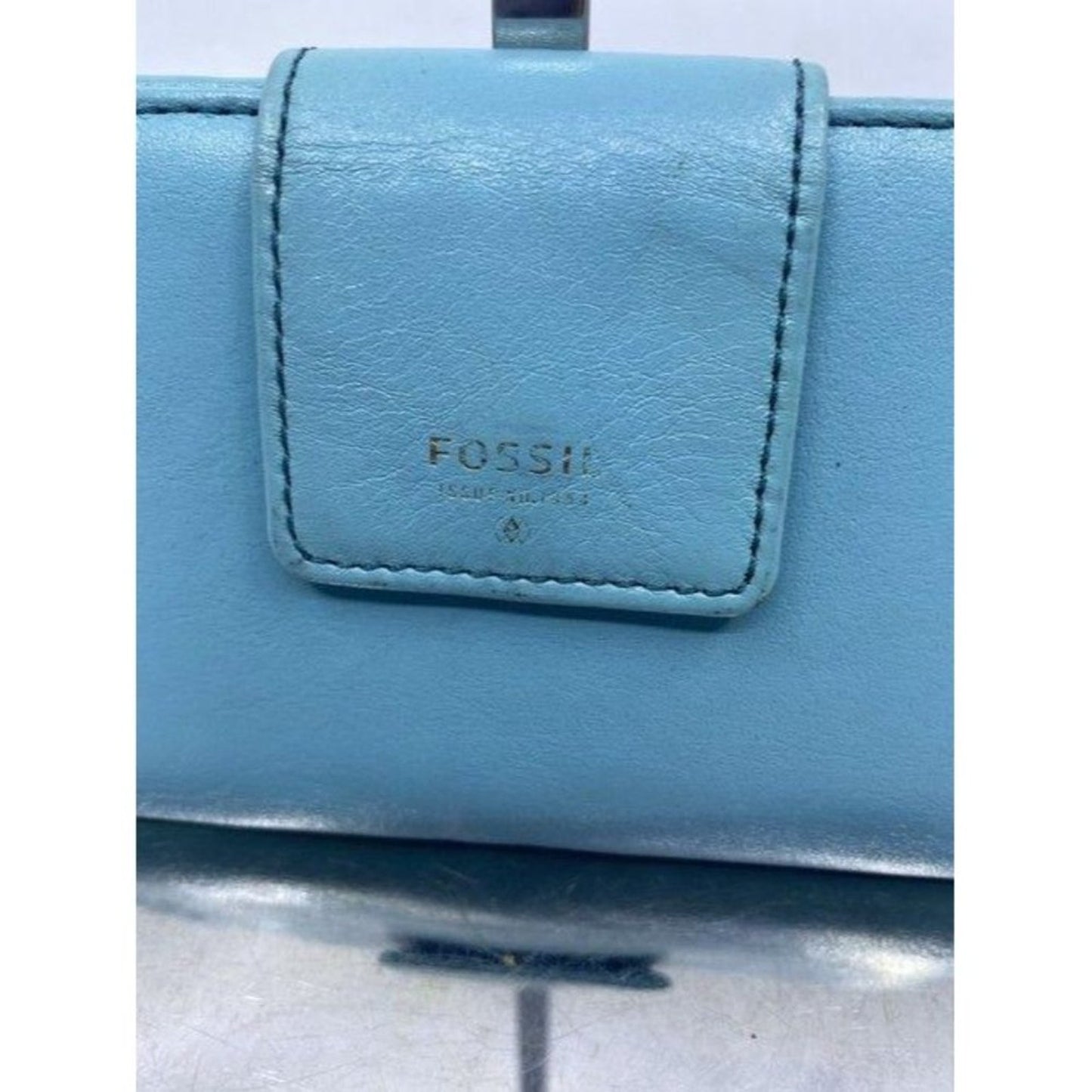 Fossil Blue Leather Large Card Id With Expandable