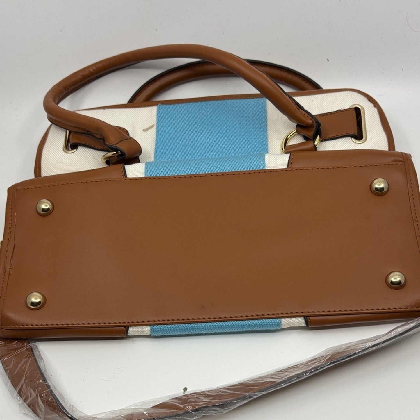 Michael Kors Blue and Brown Satchel