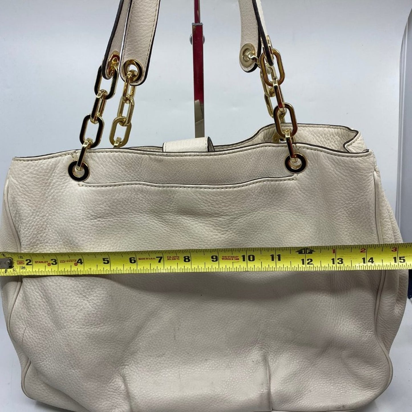 Michael Kors White large leather shoulder bag