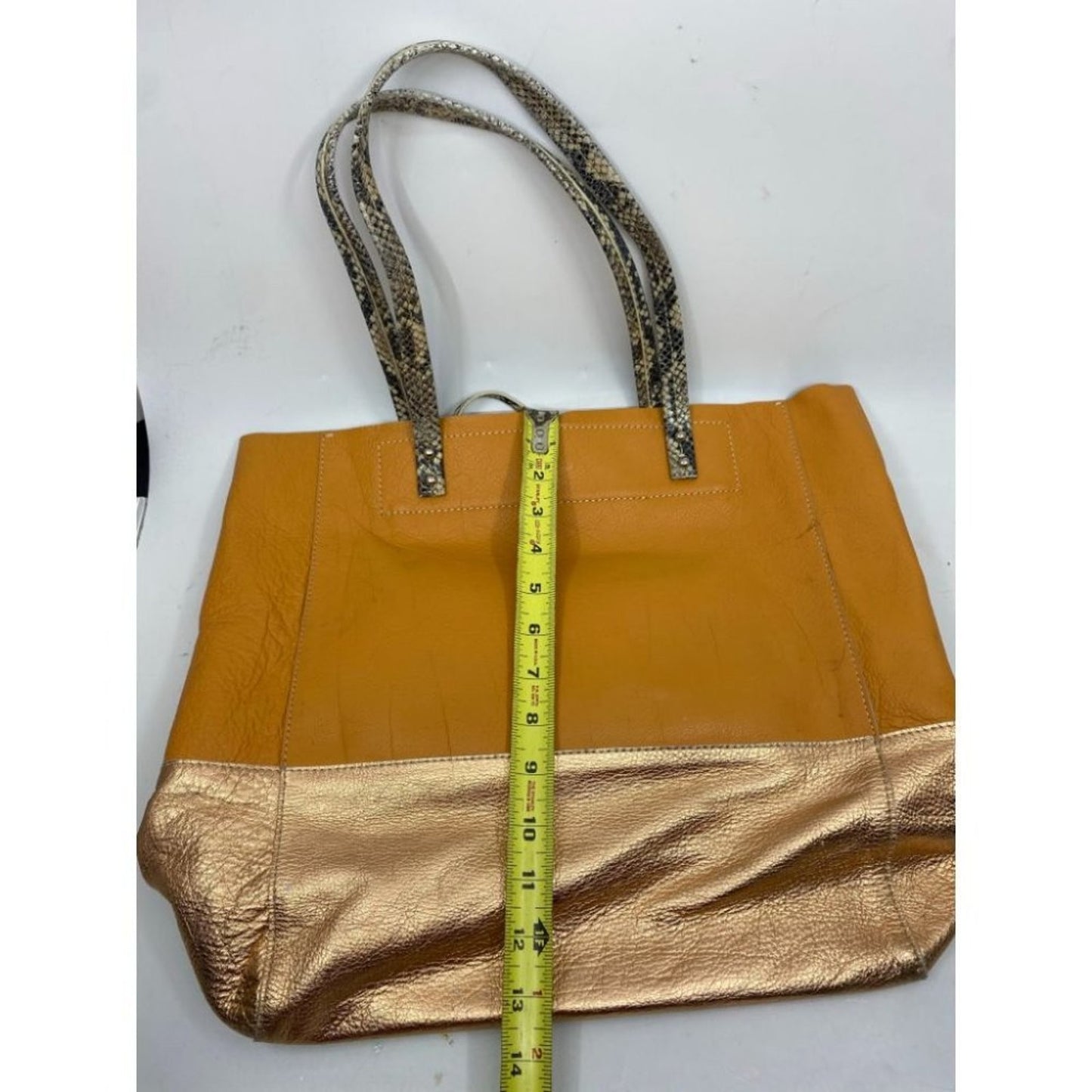 Rafe Orange Gold Leather Handbag