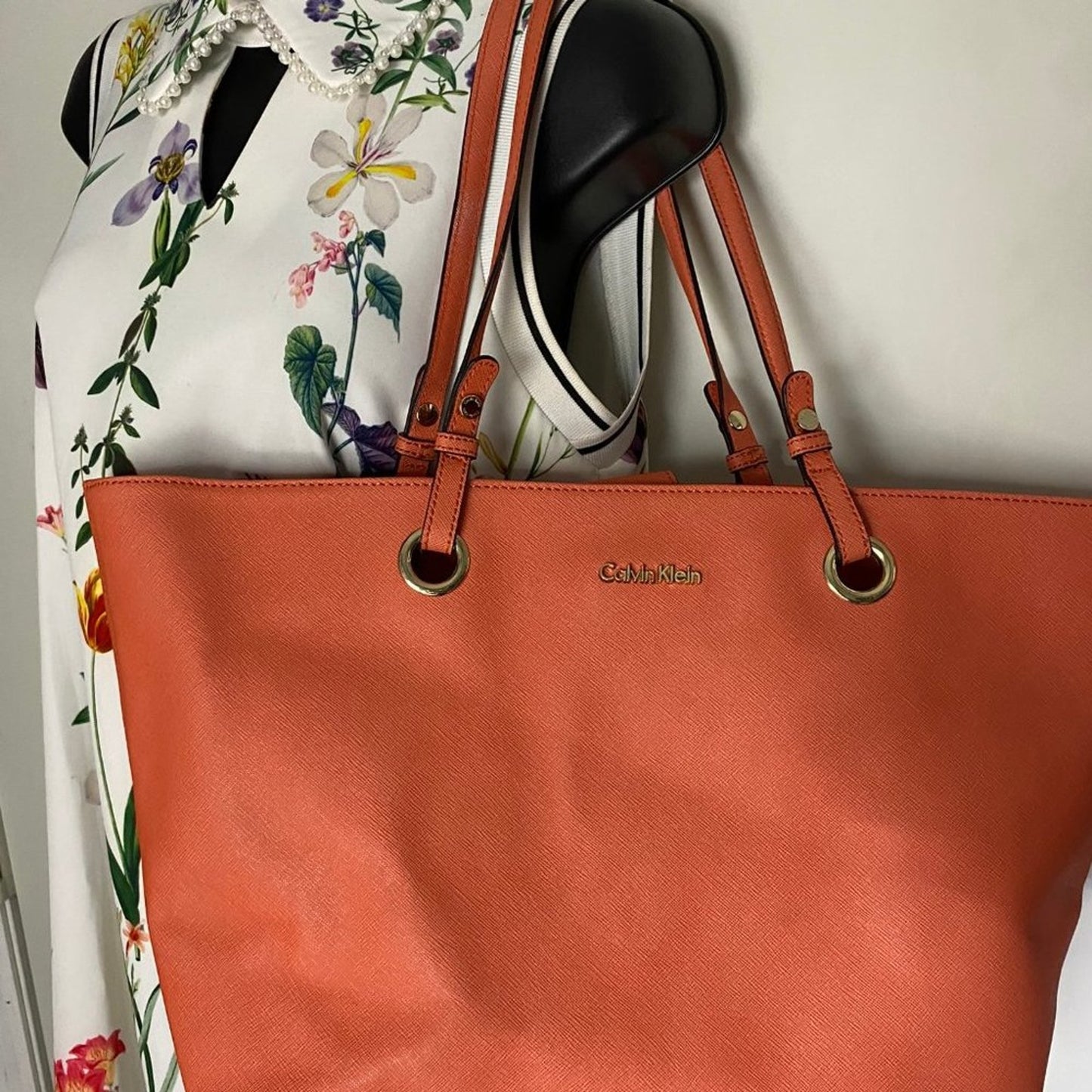 Calvin Klein Red Large Shopping Tote