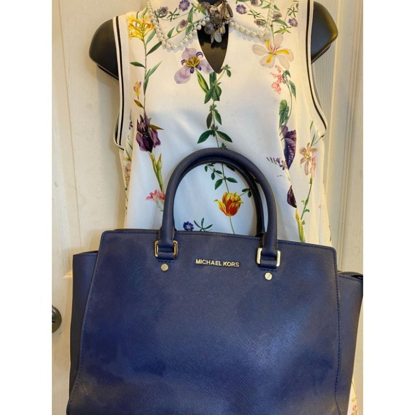 Michael Kors Blue Selma Bag MSRP $390