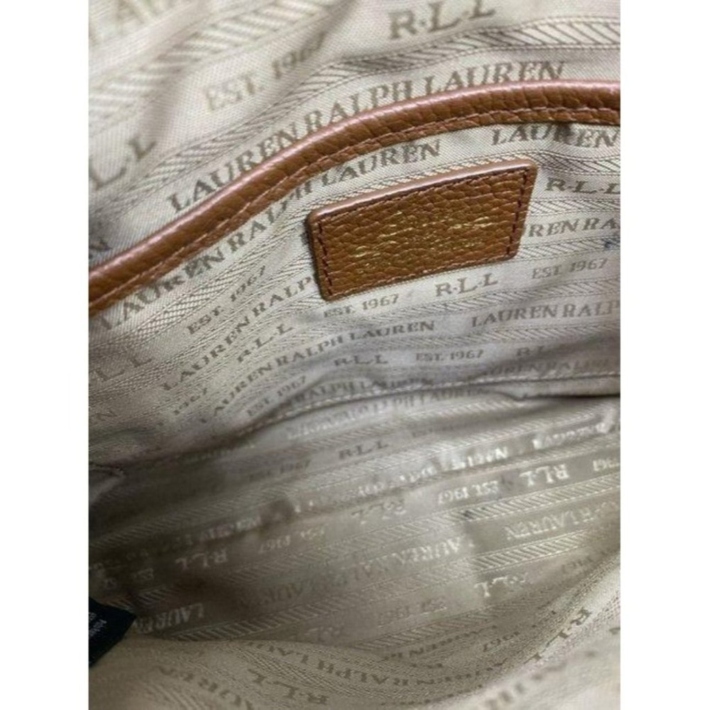 lauren ralph lauren orange leather cross body bag