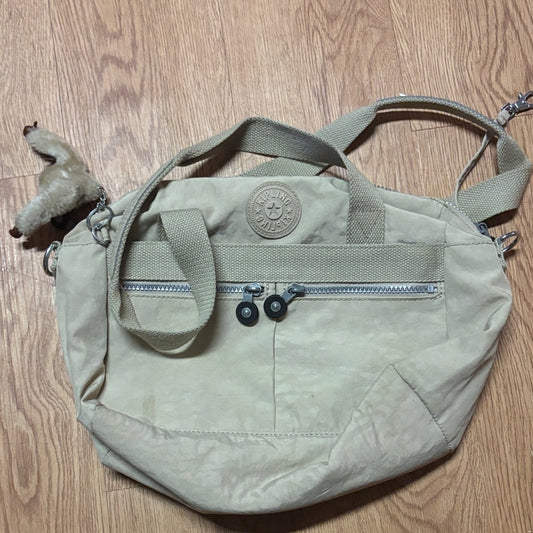 Kipling Tan Shoulder Bag with Plush Keychain