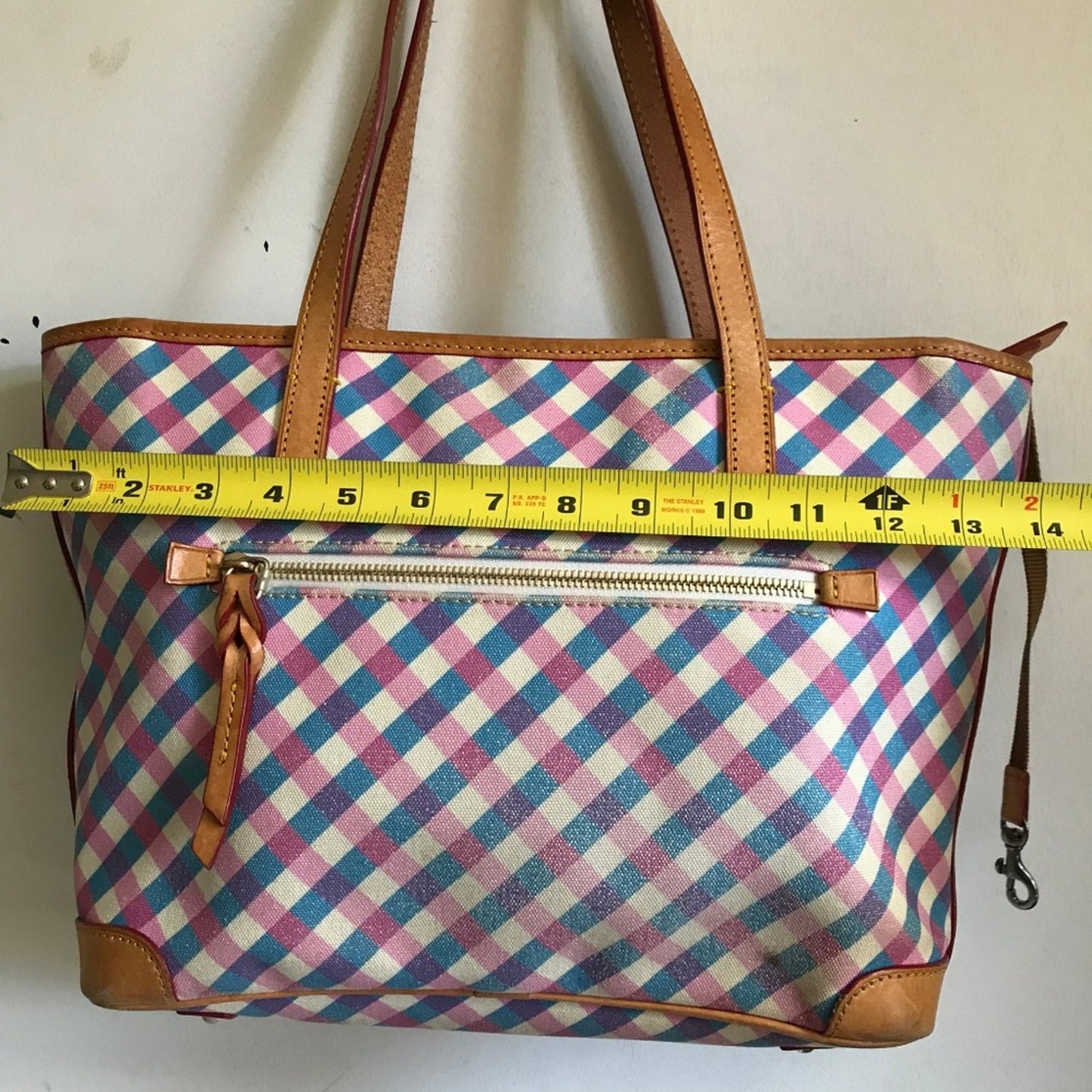 Dooney & Bourke Pink/Blue/White/Tan Shoulder Bag