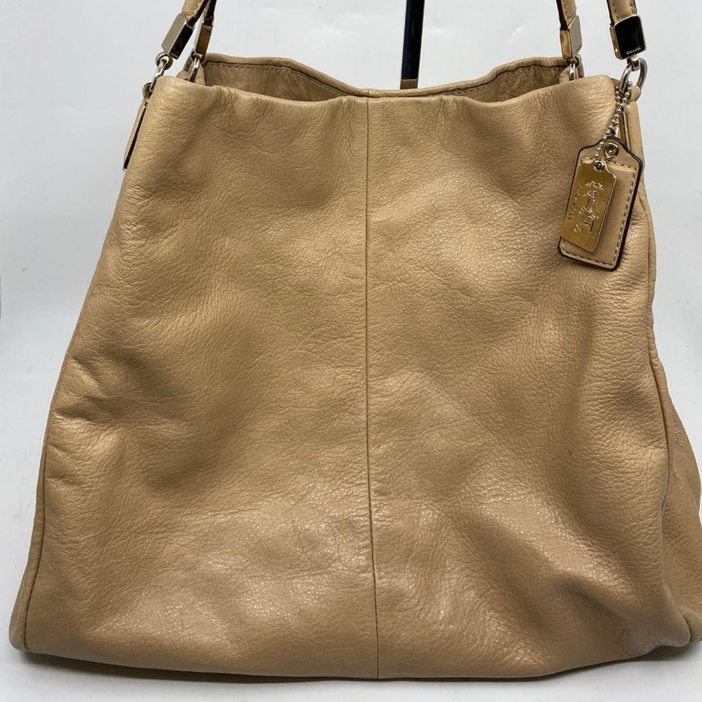 Coach Large Edie Tan  Leather Shoulder Bag