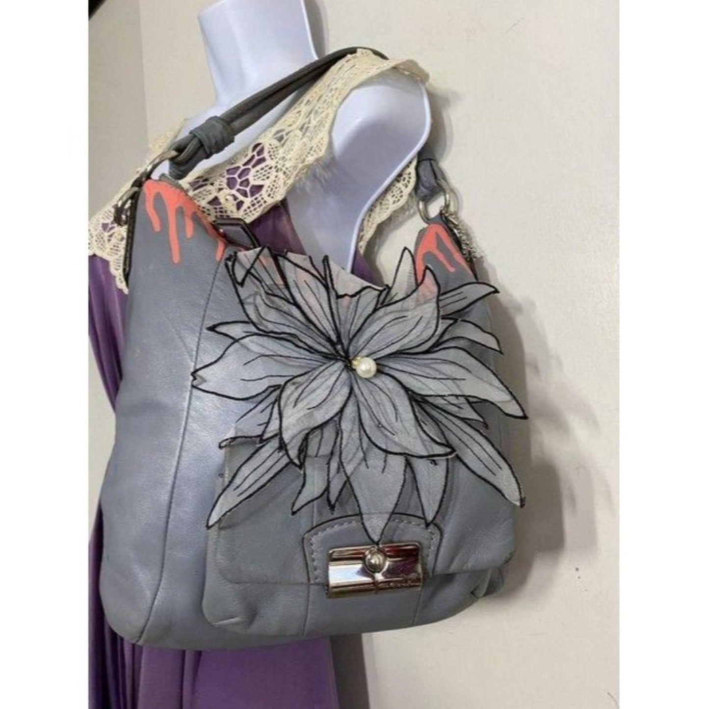 coach w hand customized by me street art gray cora