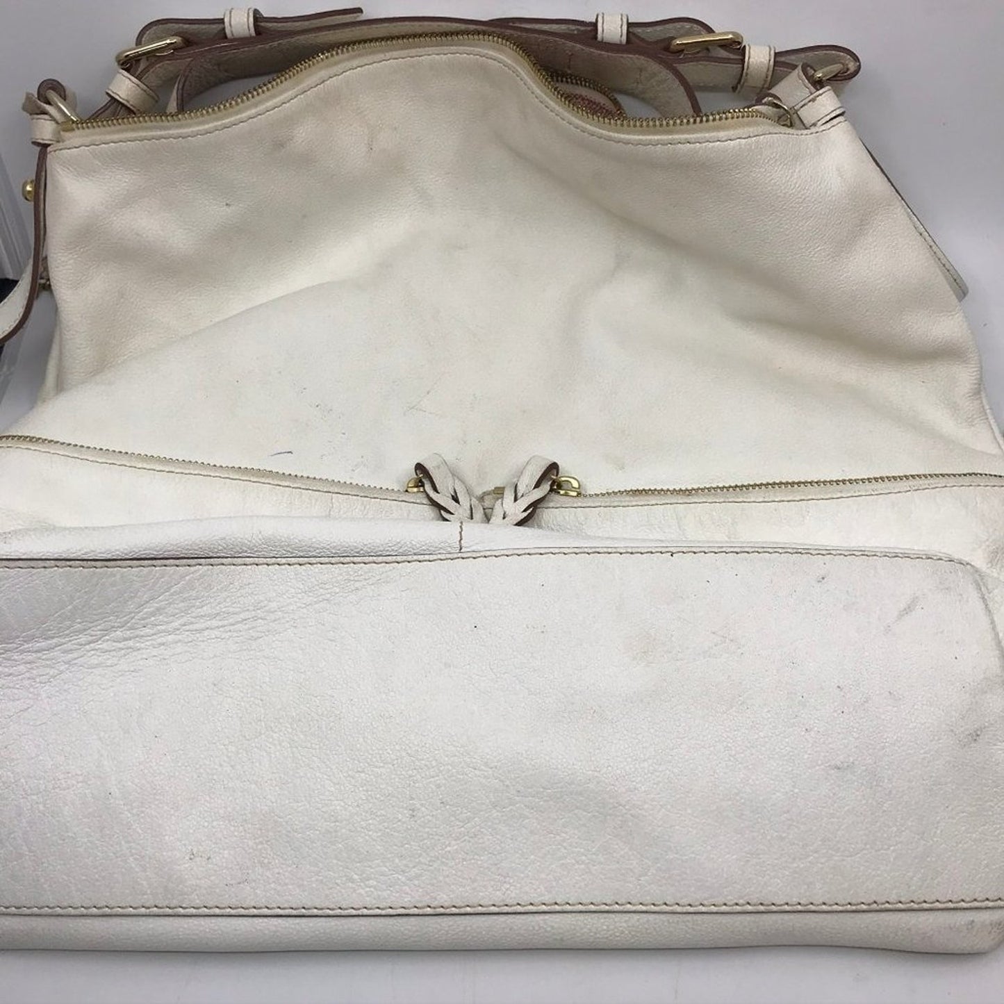 Dooney & Bourke White Large Leather Shoulder Bag