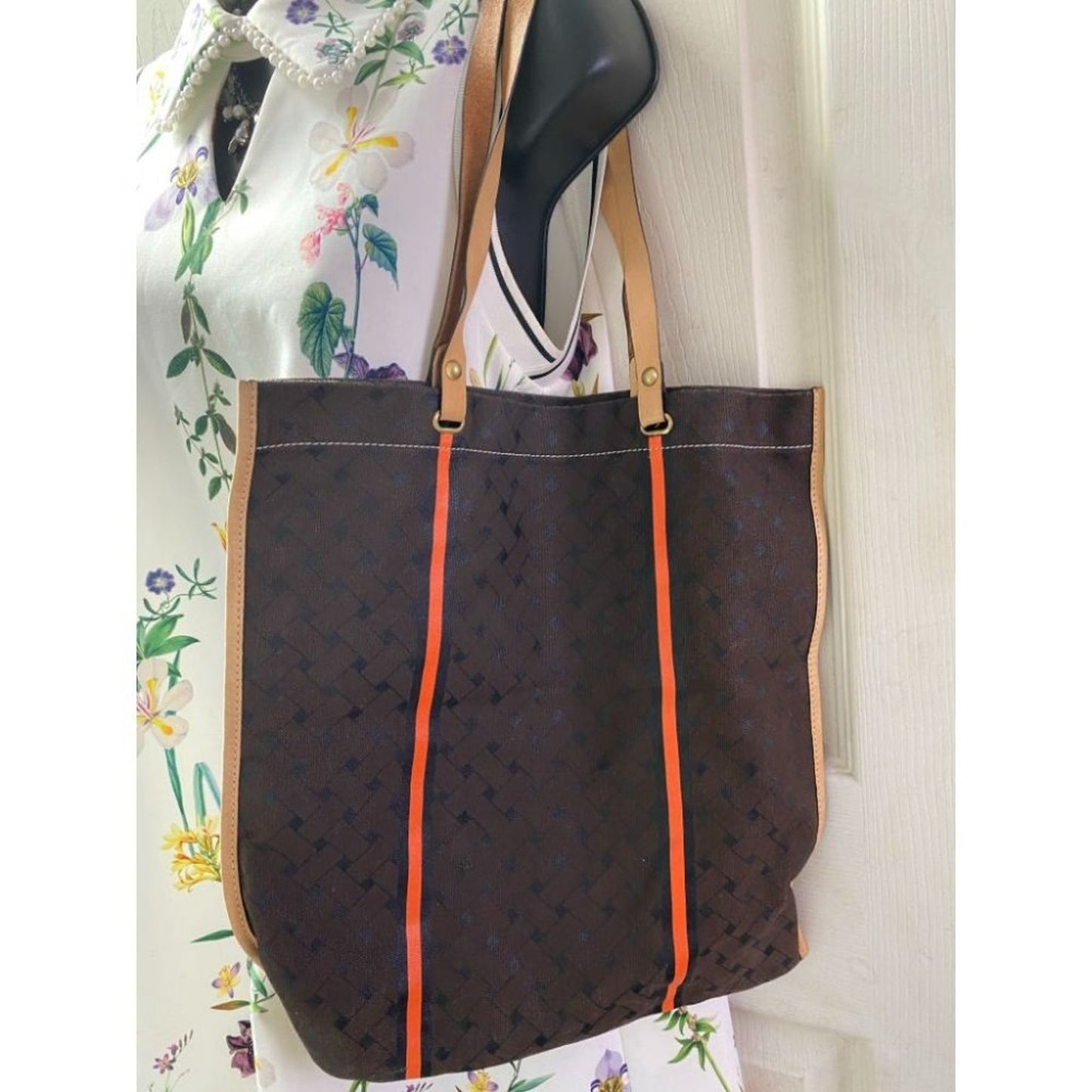Cole Haan Brown Large Nylon Tote Bag