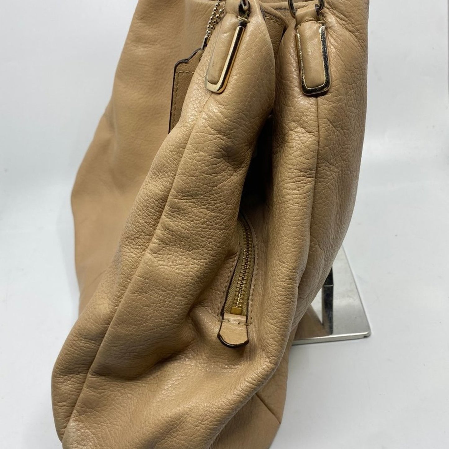 Coach Large Edie Tan  Leather Shoulder Bag