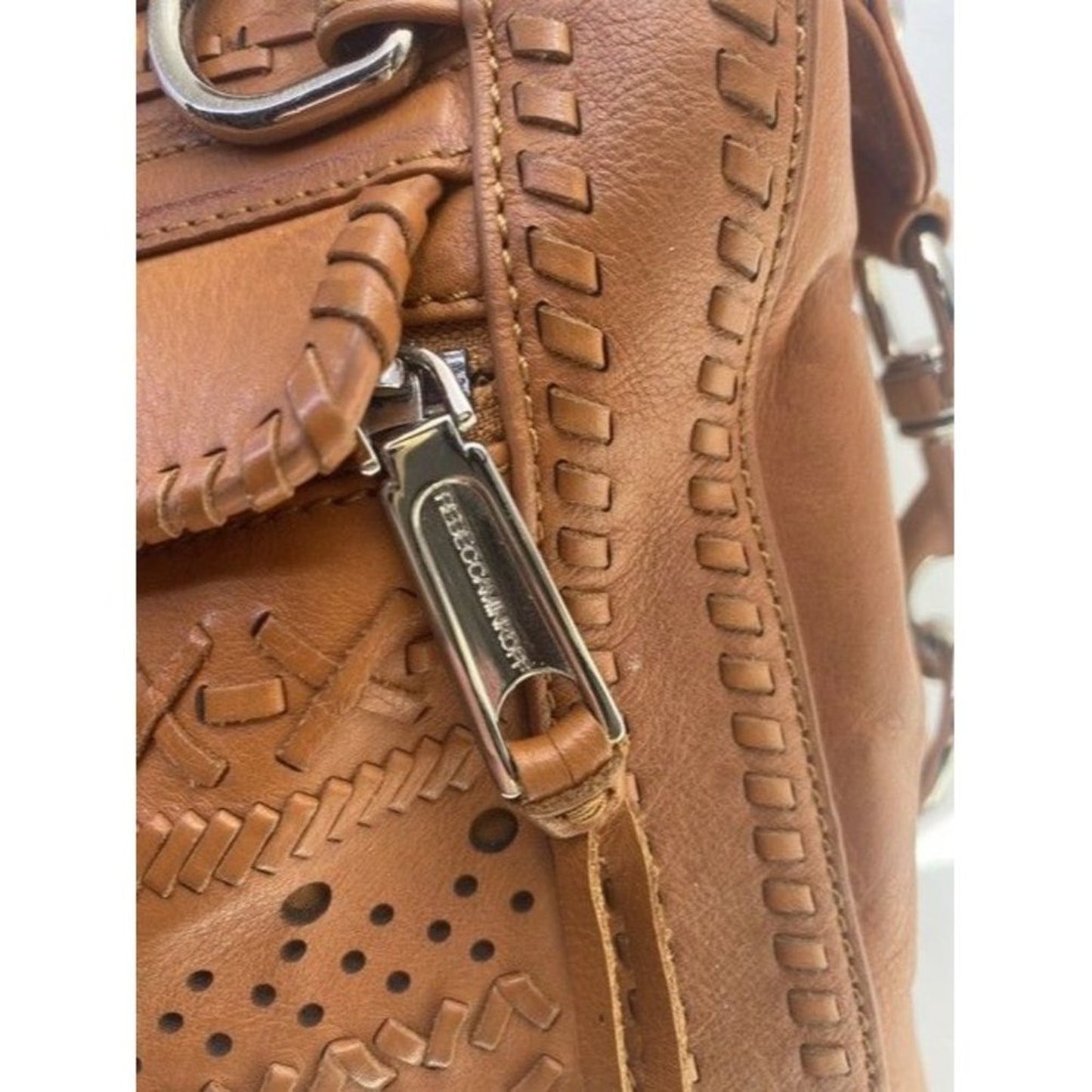 Rebecca Minkoff Weave Tassle Tan Leather Shoulder Bag