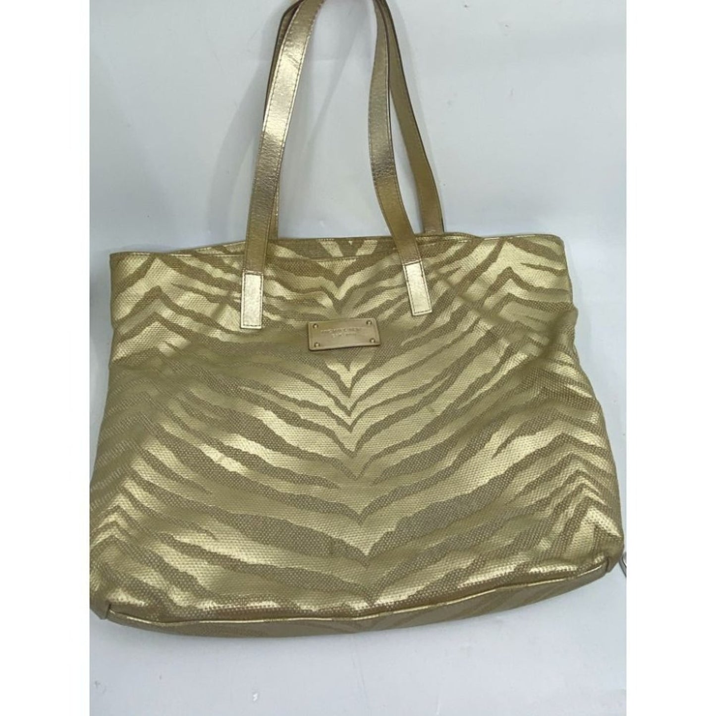MICHAEL KORS Gold Tan Large Inter Woven Tote Bag