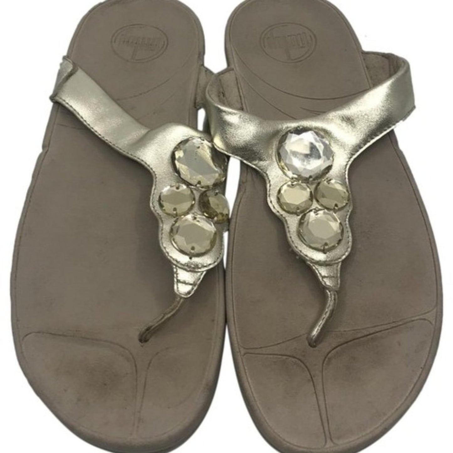 Fitflop Shine Stone Golden Tan Sandals Size: US 8