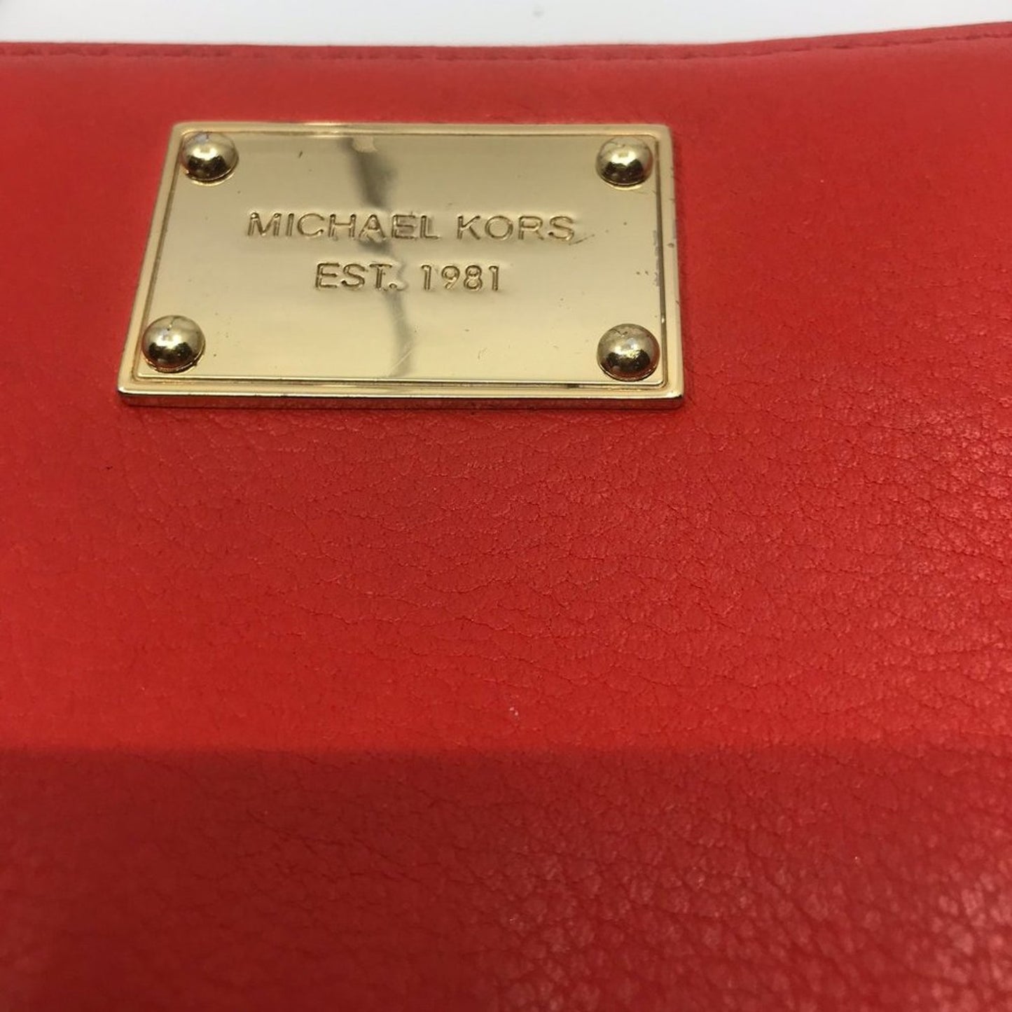 Michael Kors Leather Orange Wristlet
